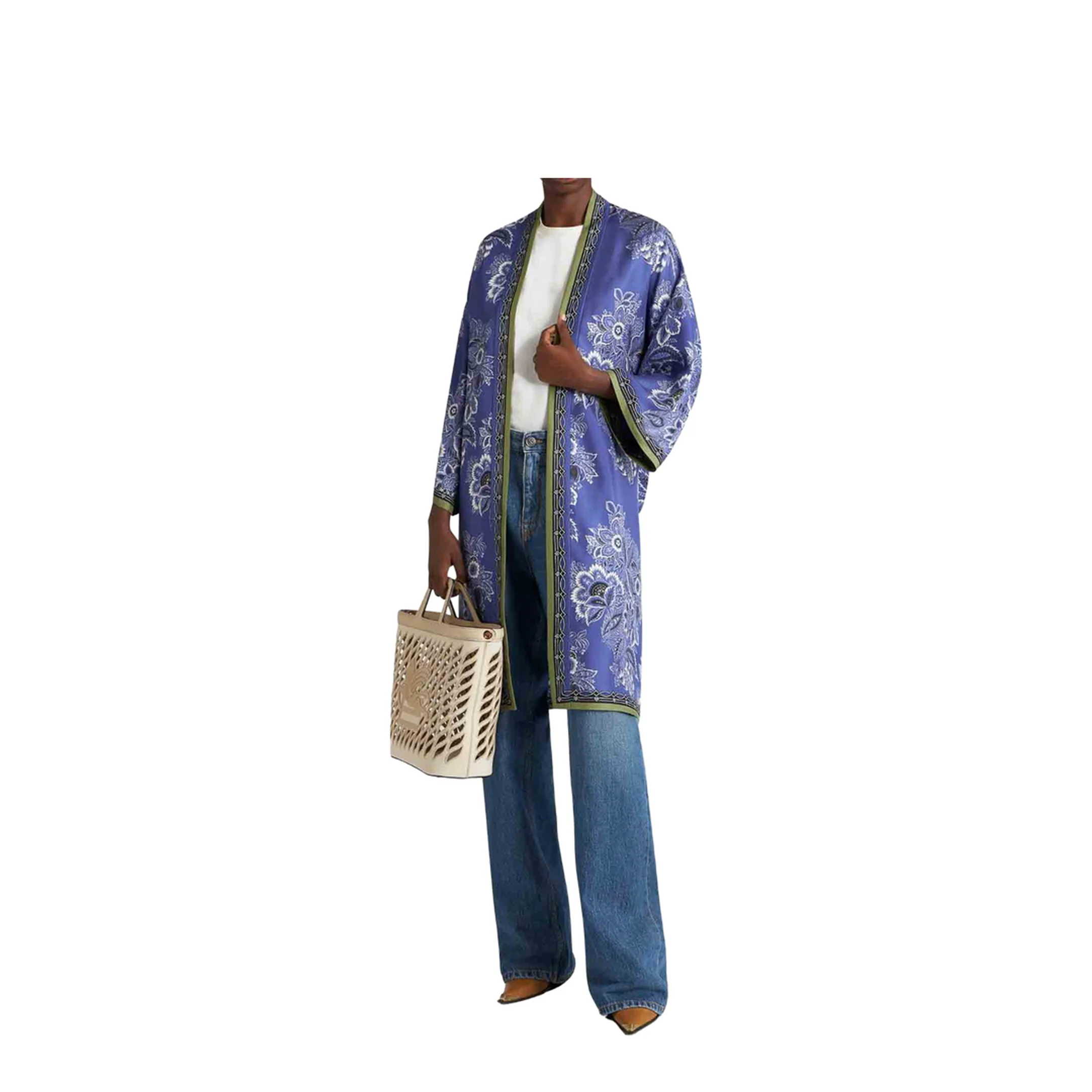 Long Silk Kesa Dark Blue - Image 3