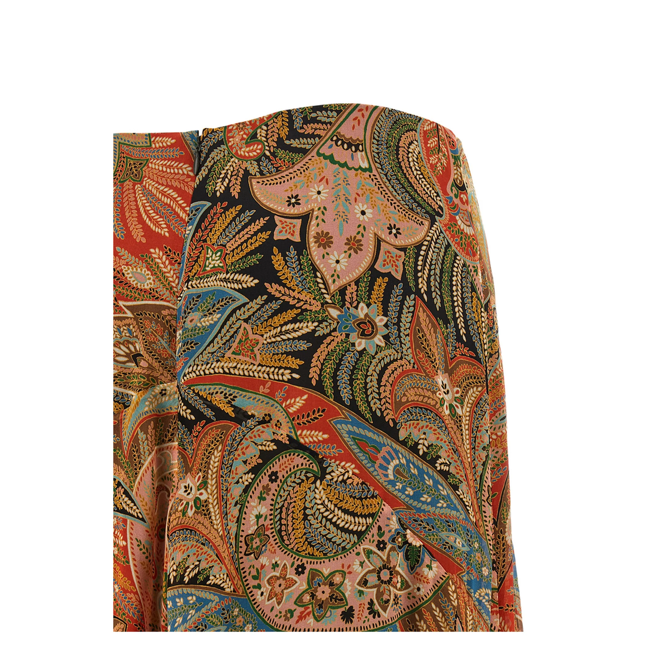 Silk Maxi Skirt with Flounce and Paisley Motif - Image 4