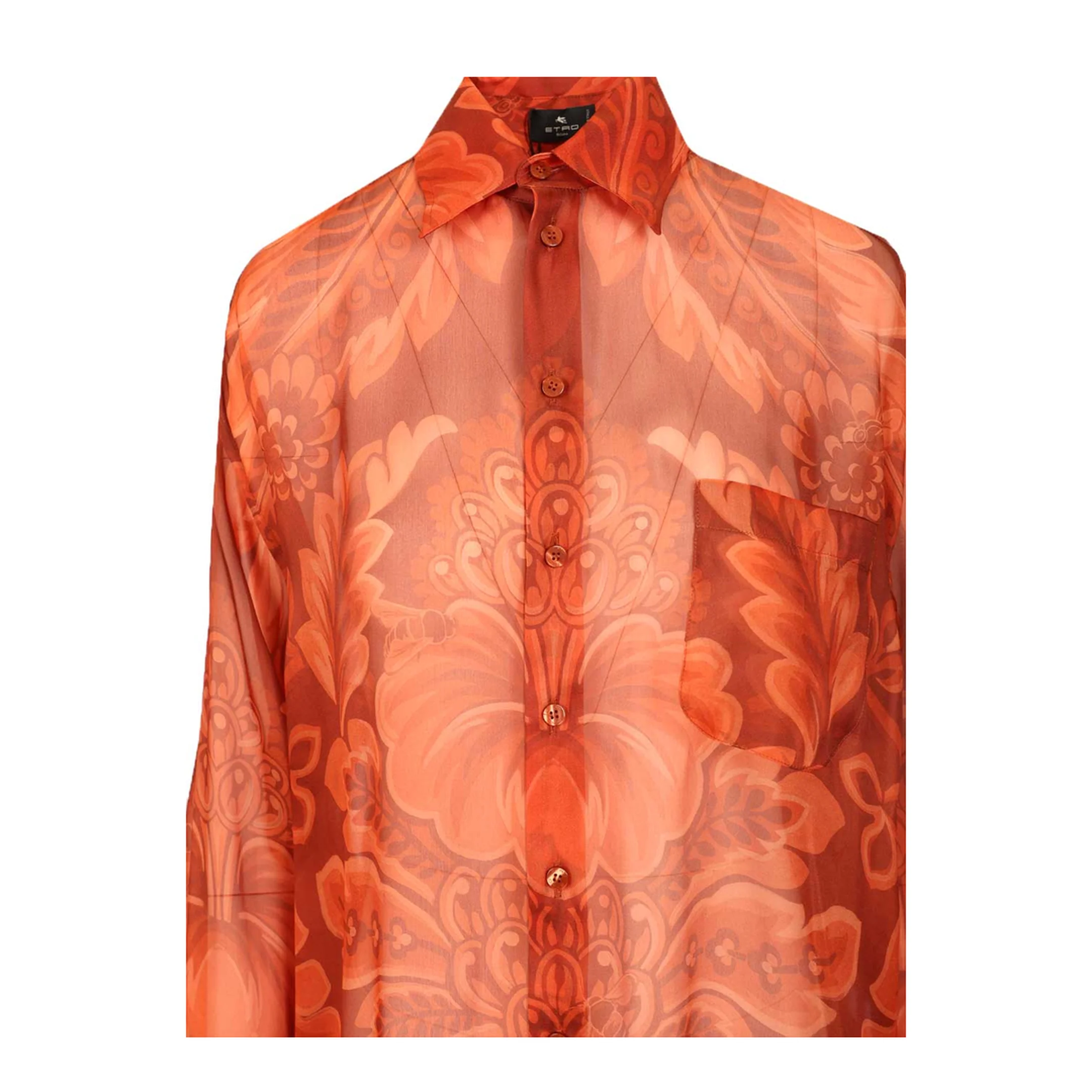 Silk Shirt Orange - Image 4