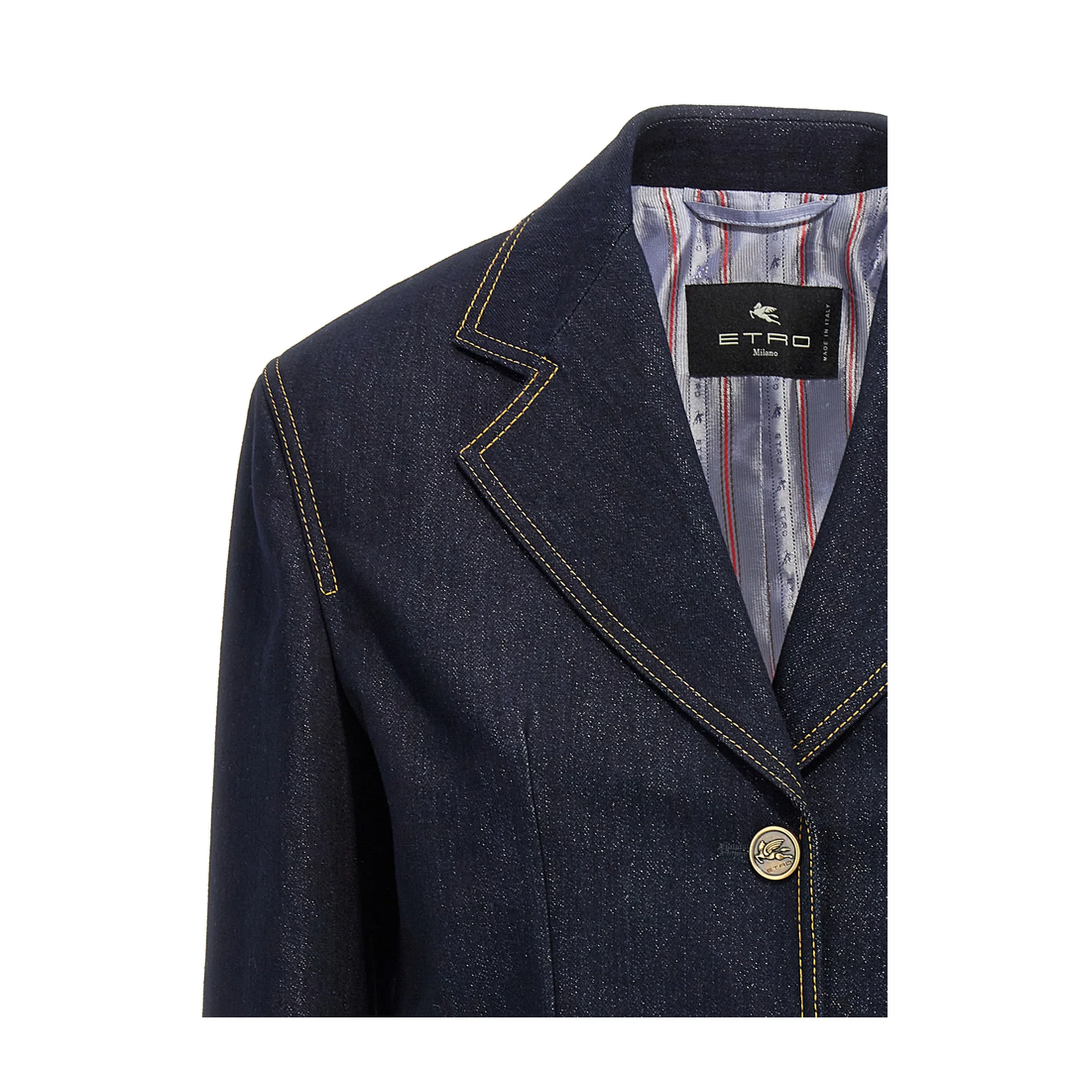 Single Breasted Denim Blazer - Image 3
