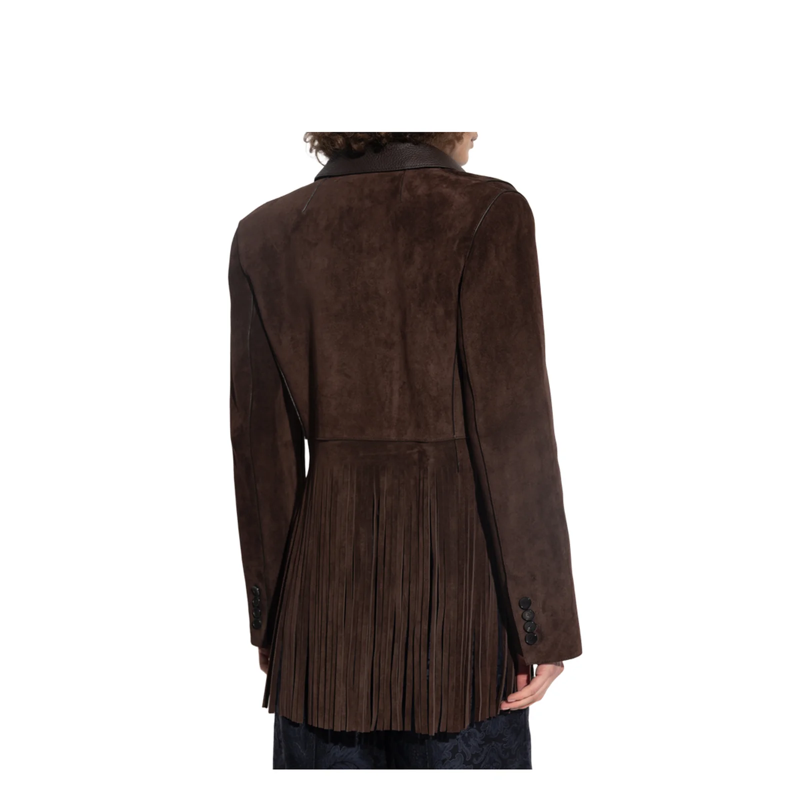 Single-Breasted Suede Jacket - Image 4