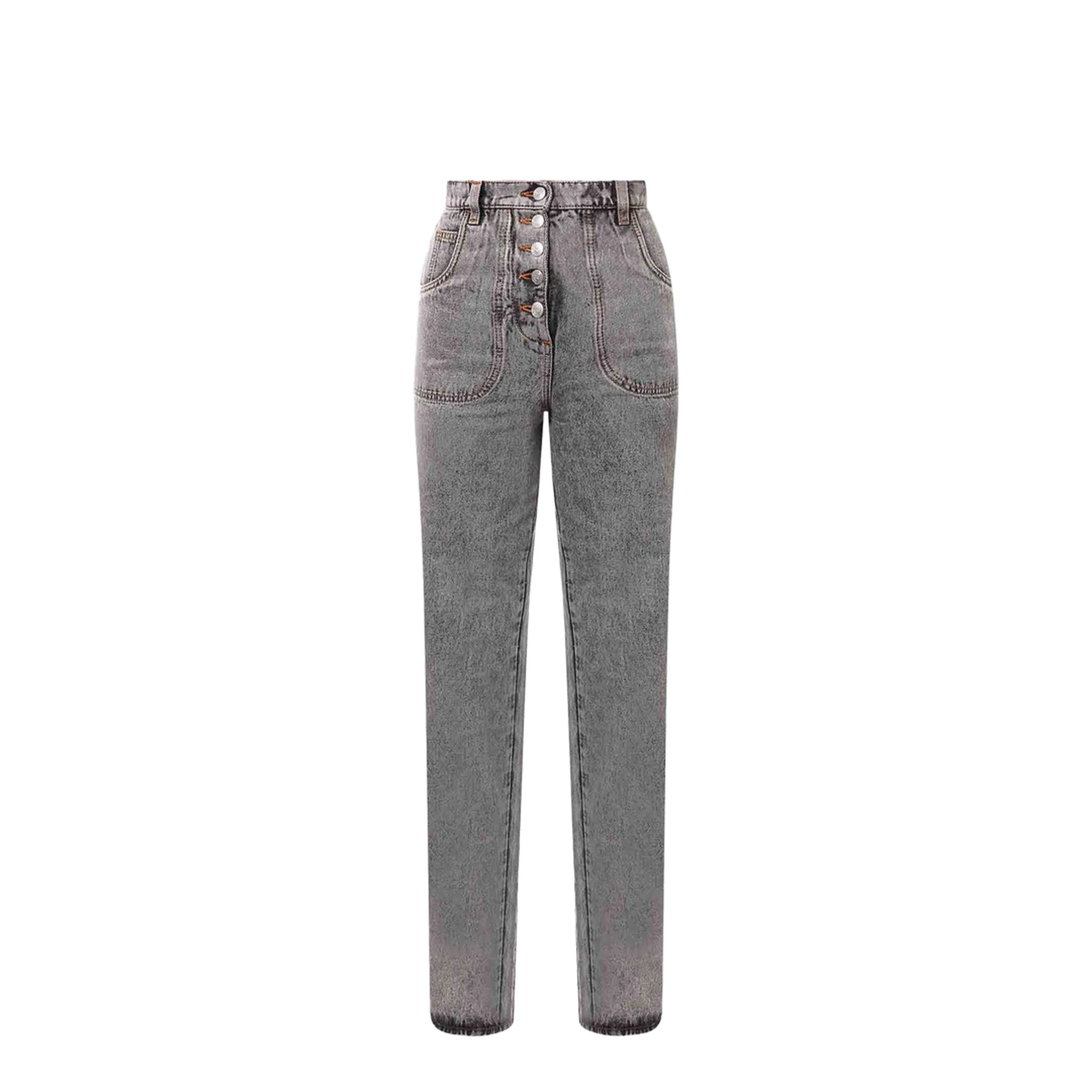 Wide Flare Leg Multi-buttons Jeans - Image 4