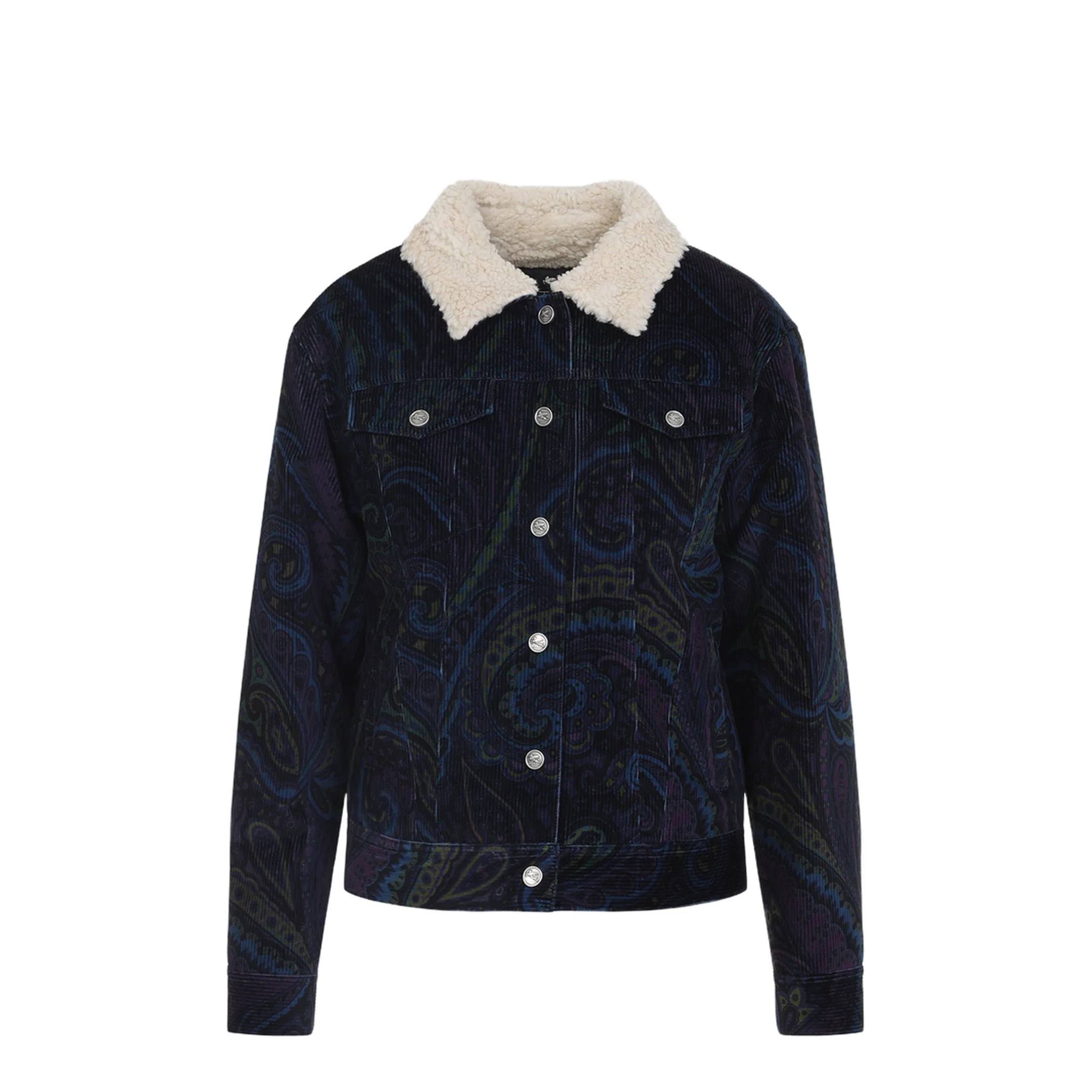 Giubbino Paisley Print Corduroy Jacket - Image 2