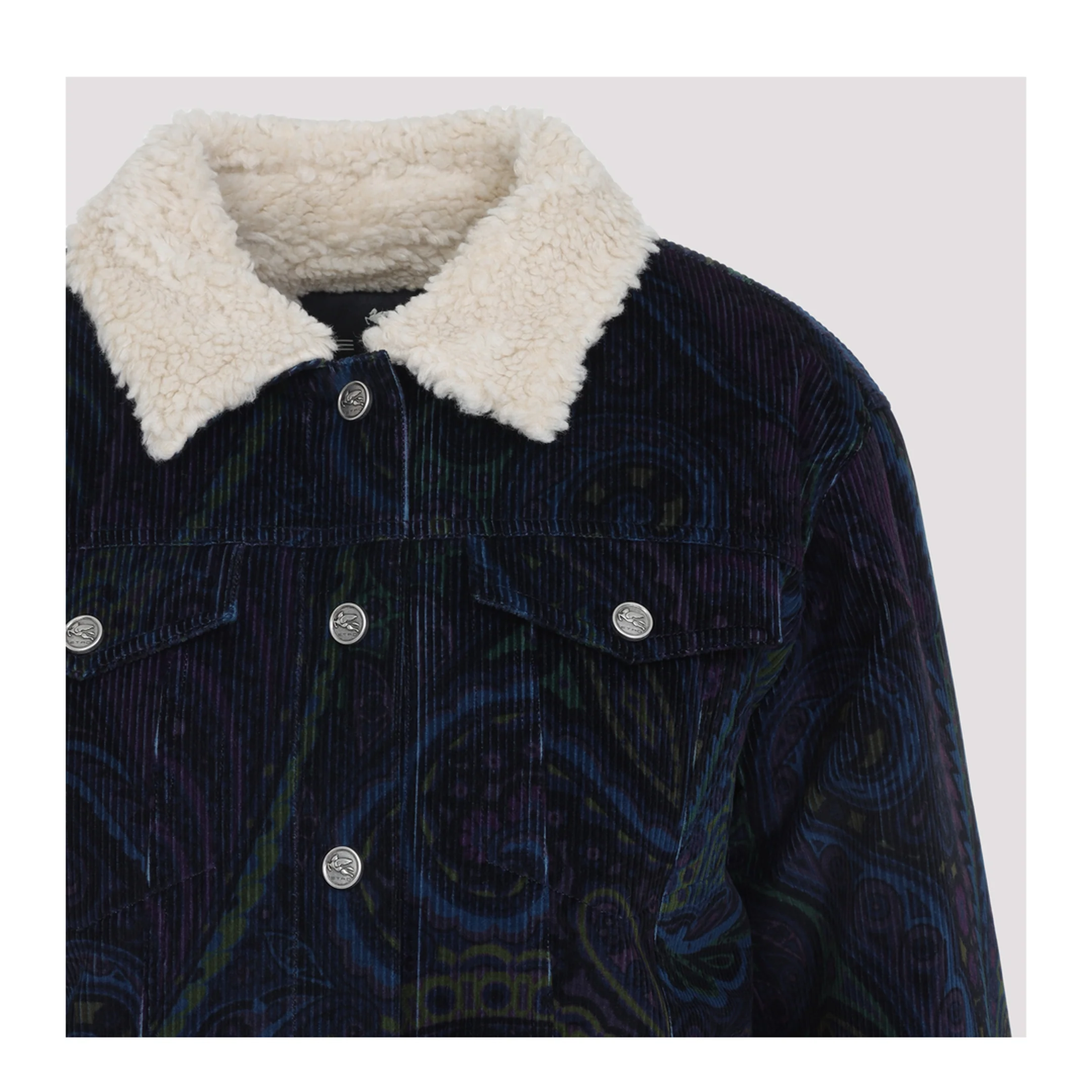 Giubbino Paisley Print Corduroy Jacket - Image 4