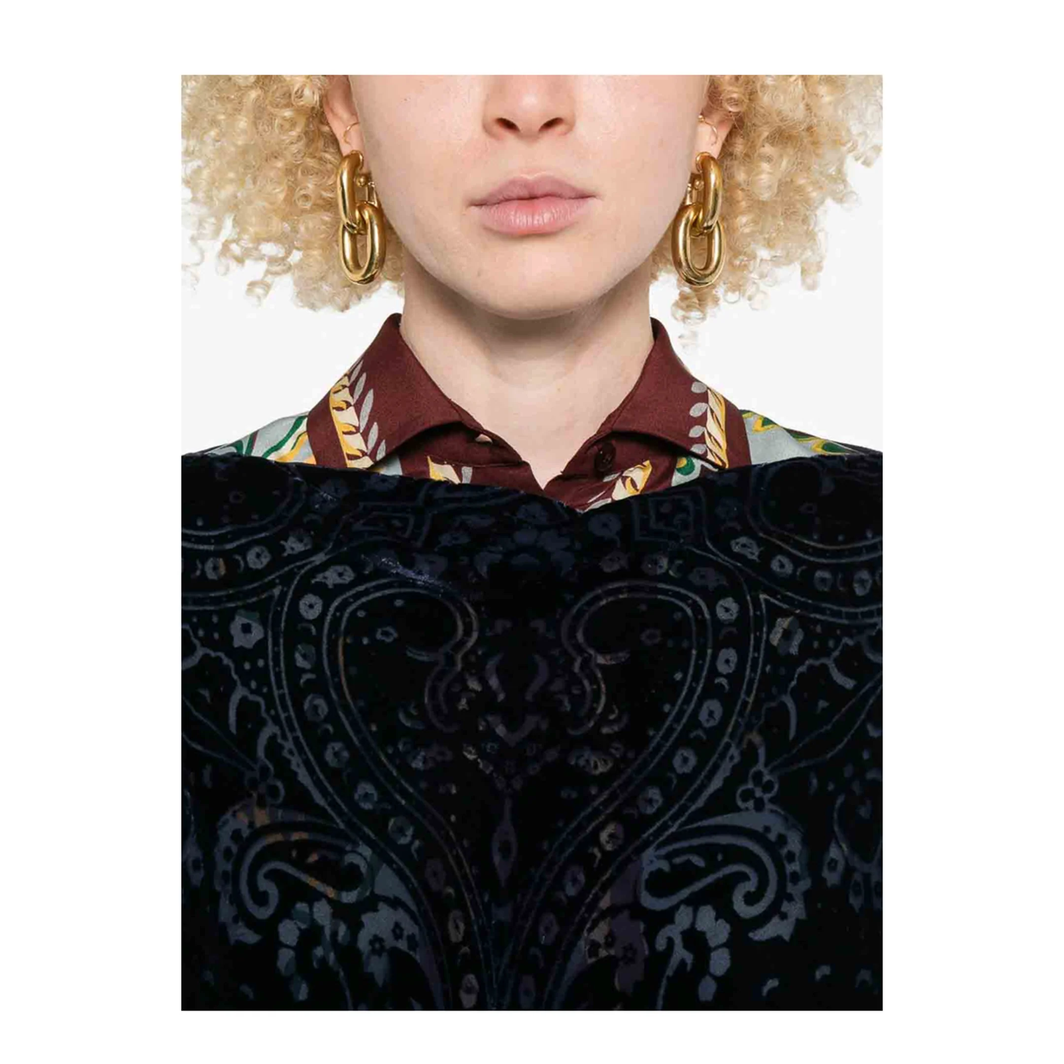 Blue Devoré Silk Cape - Image 3