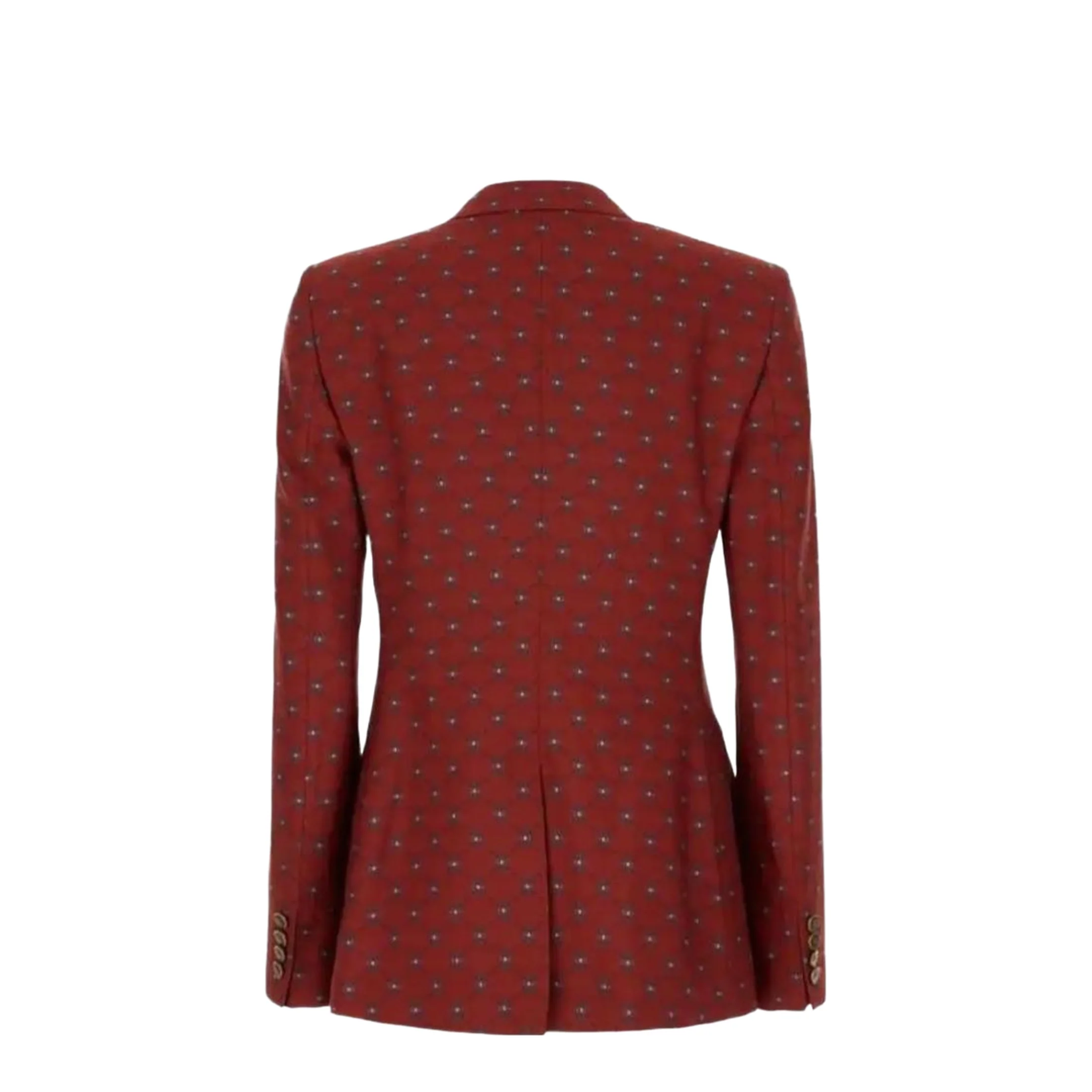 Paisley Print Double Breasted Blazer Red - Image 3