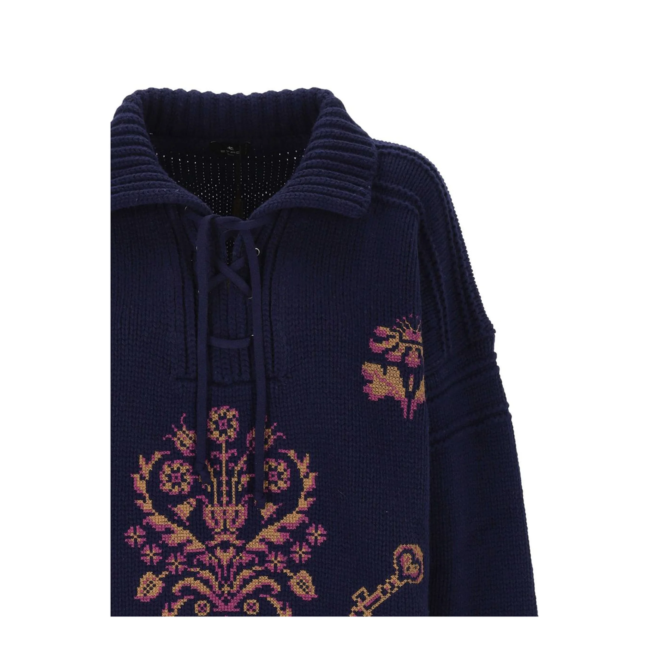 Navy Blue Wool Sweater - Image 2