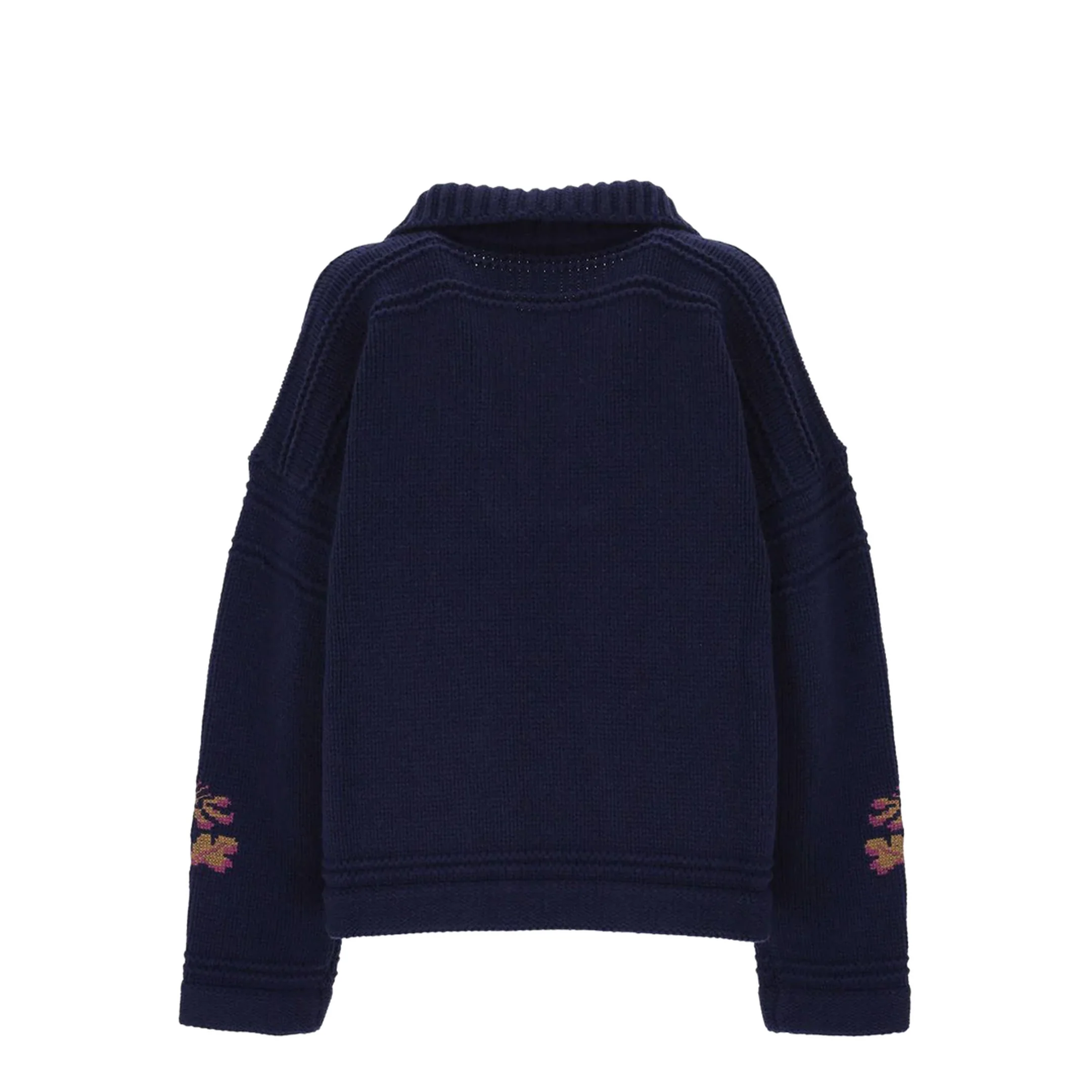 Navy Blue Wool Sweater - Image 3