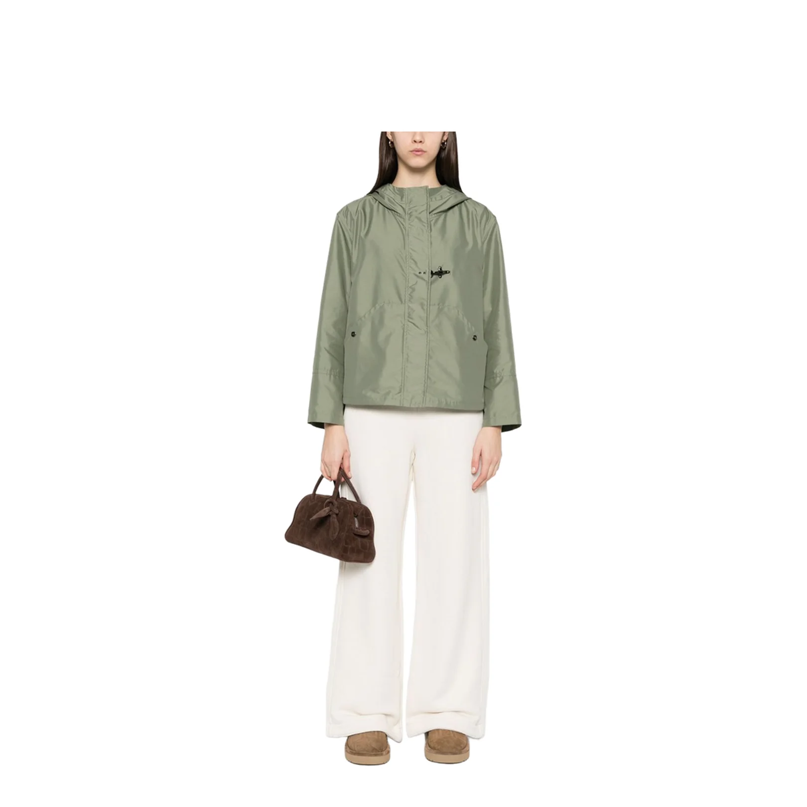 Short Parka Coat - Green - Image 5