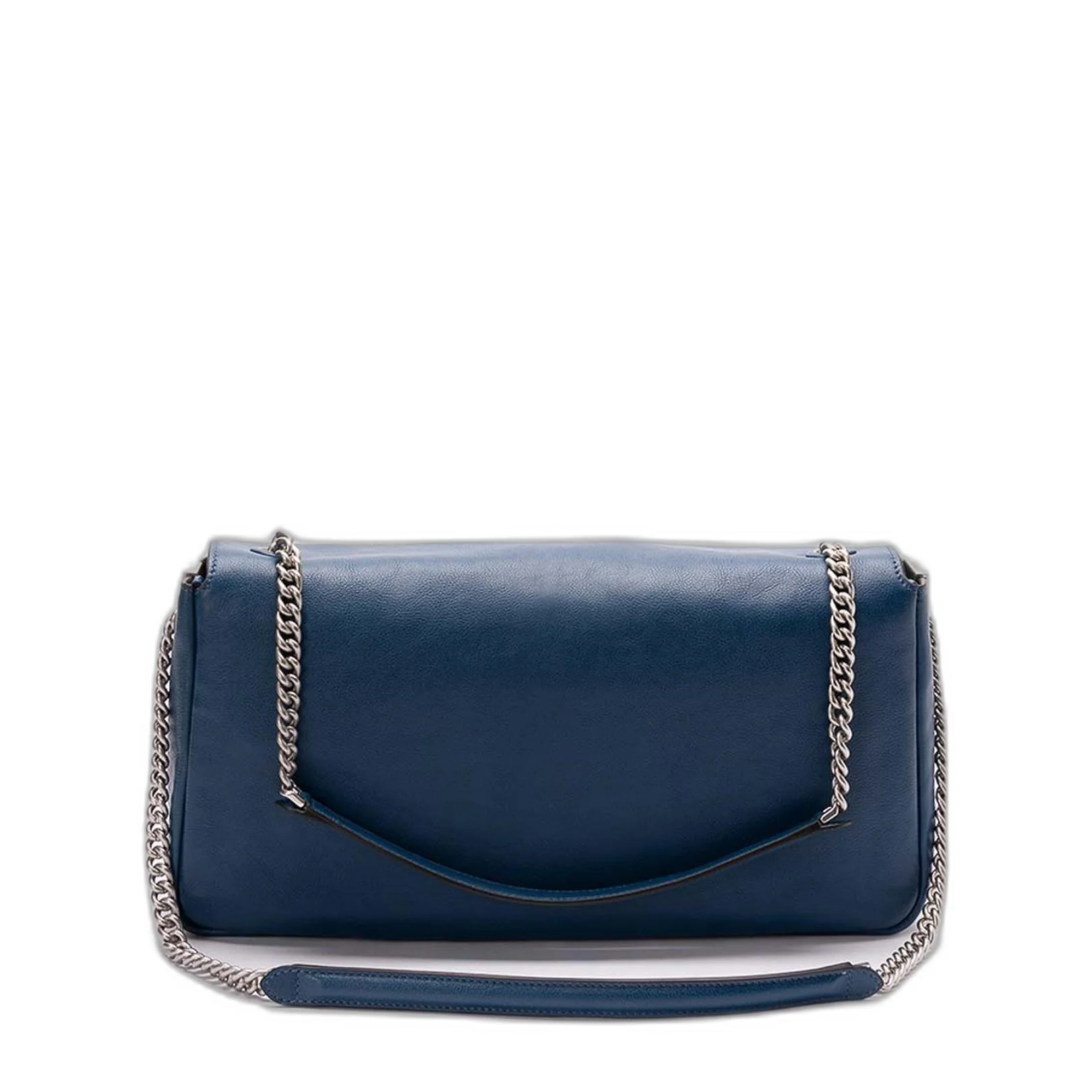Baguette Chain Large  
Blue Leather Bag - Image 3