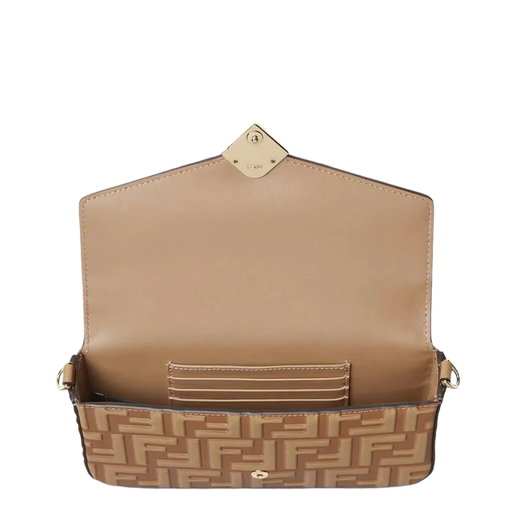 FF Diamonds Leather Chain Wallet - Brown - Image 4