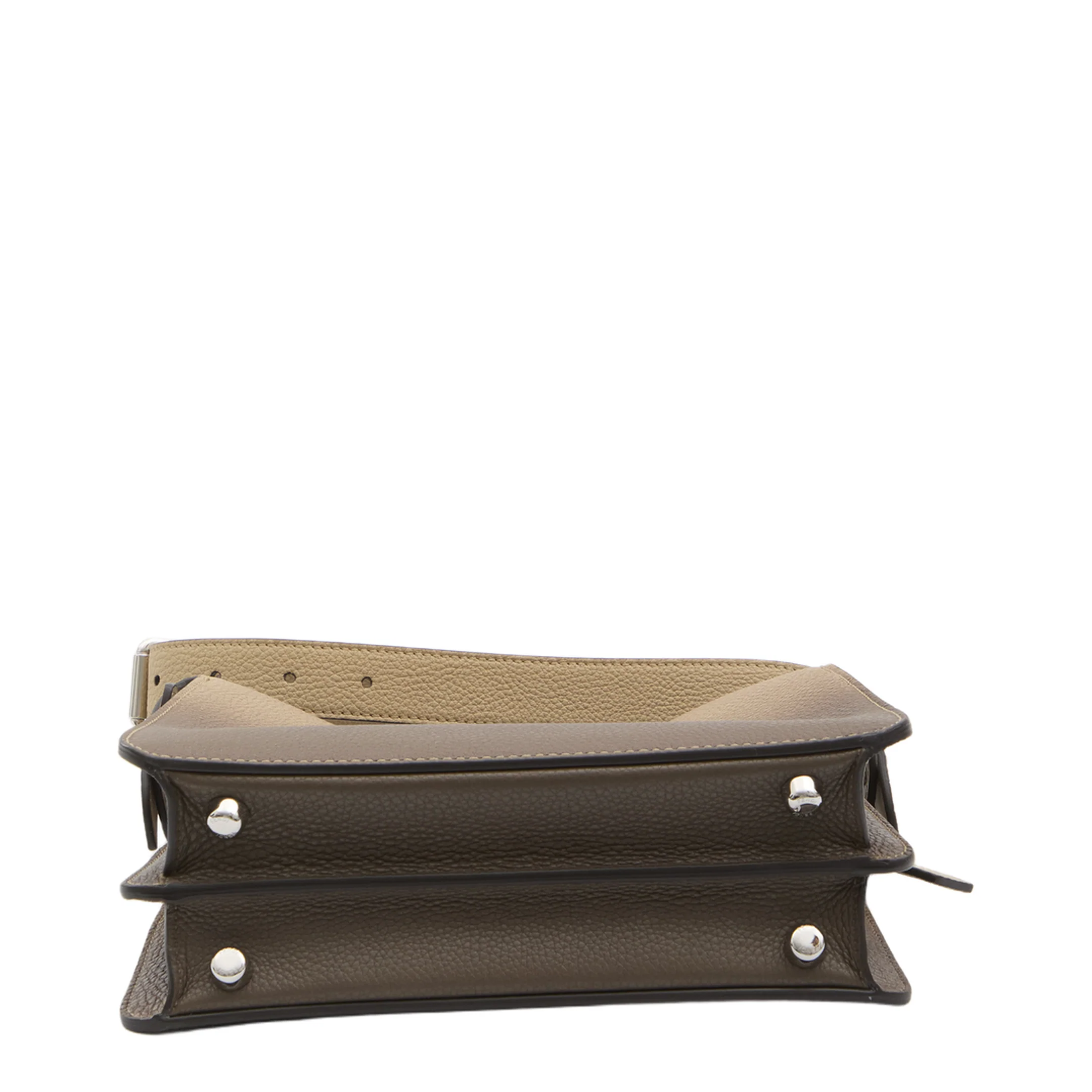 Peekaboo ISeeU Small Leather Shoulder Bags - Beige/Brown Gradient - Image 4