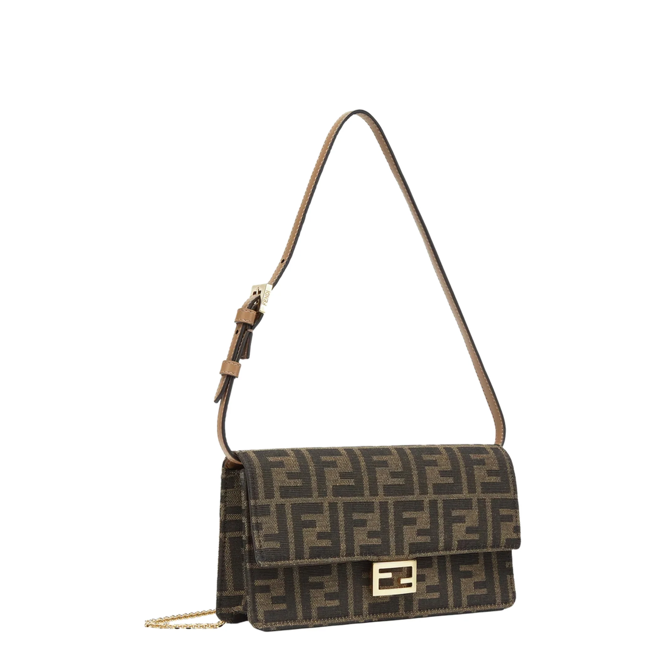 Baguette FF Jacquard Chain Wallet - Brown - Image 4