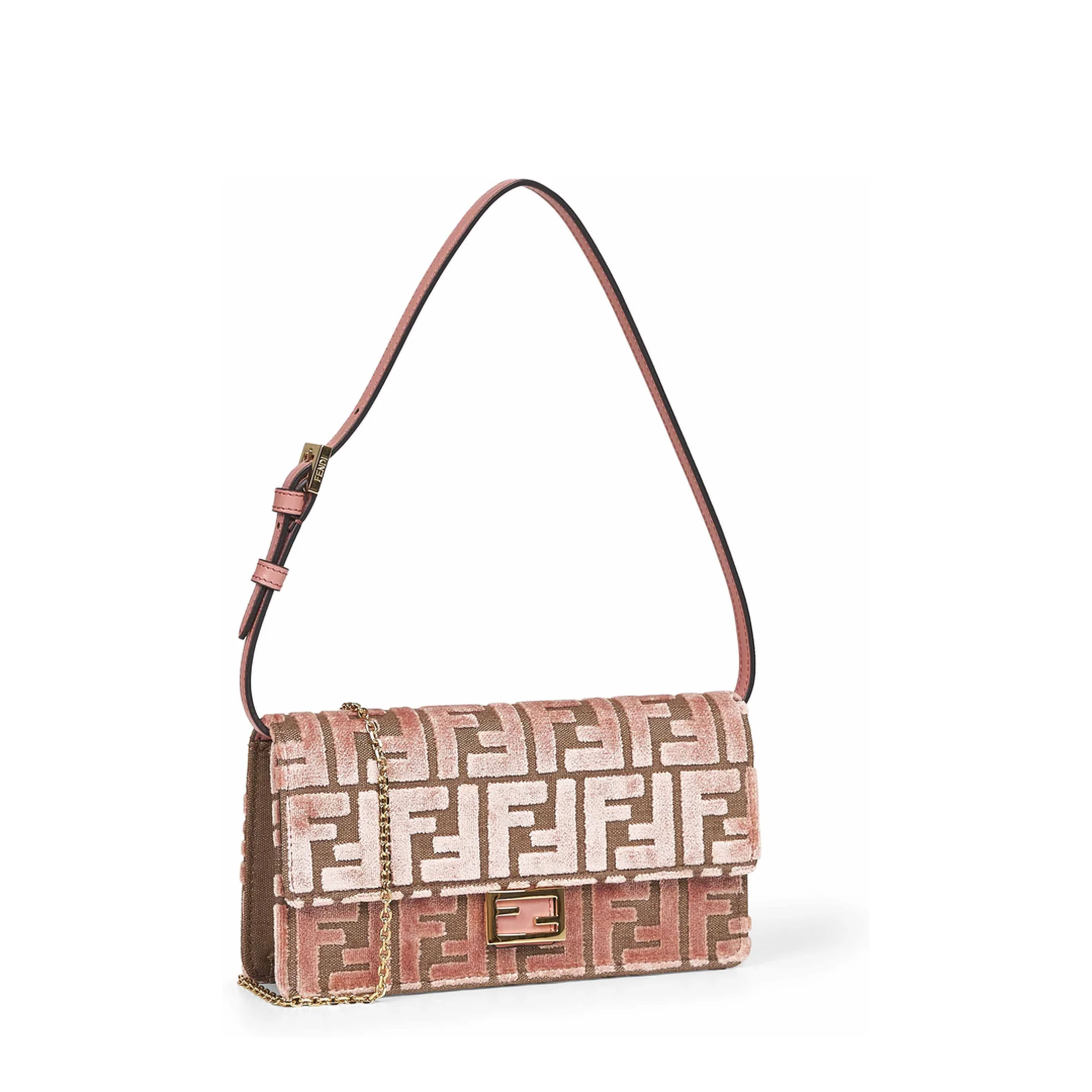 Wallet On Chain Baguette Fabric Pink - Image 2