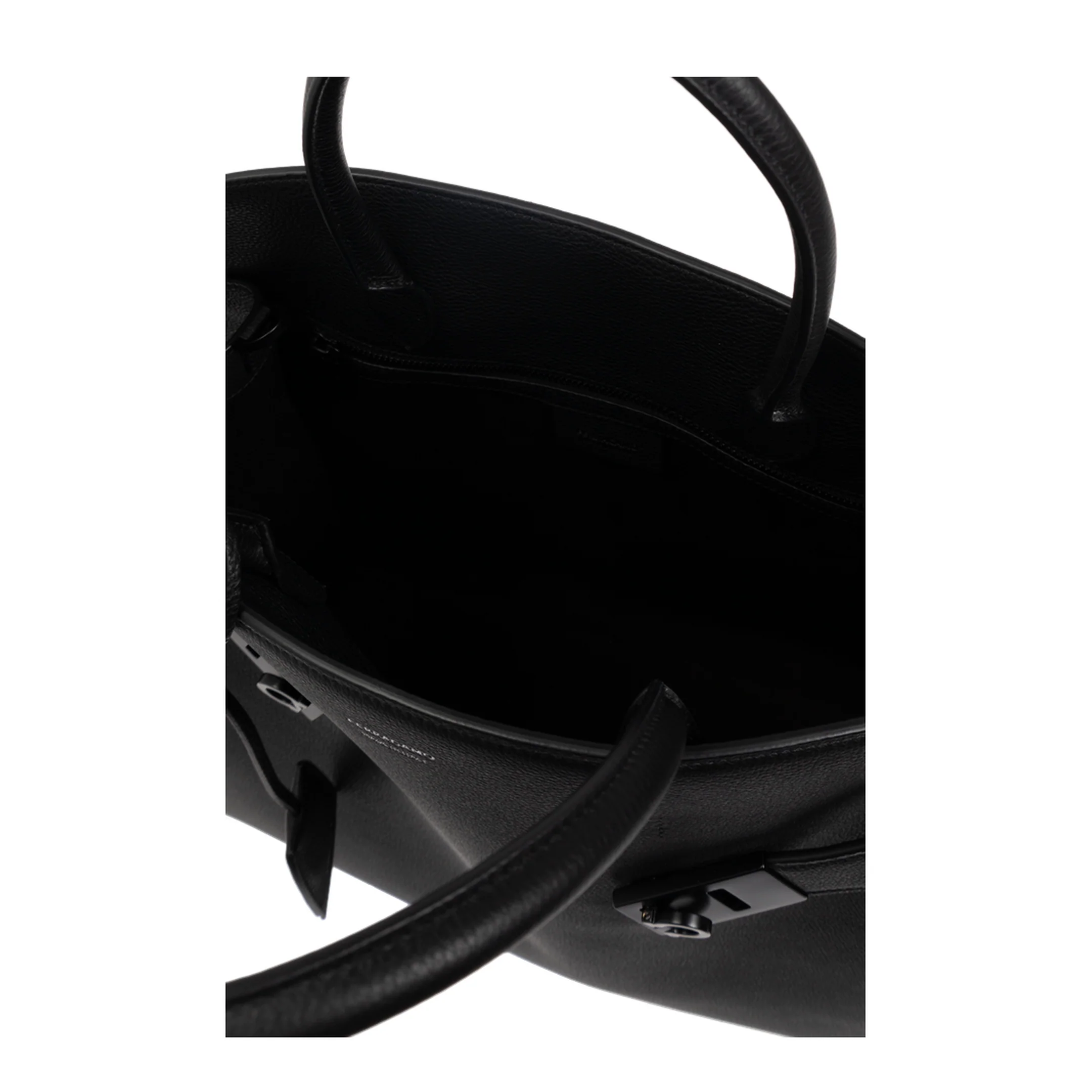 Hug Leather Tote Bag - Black - Image 5