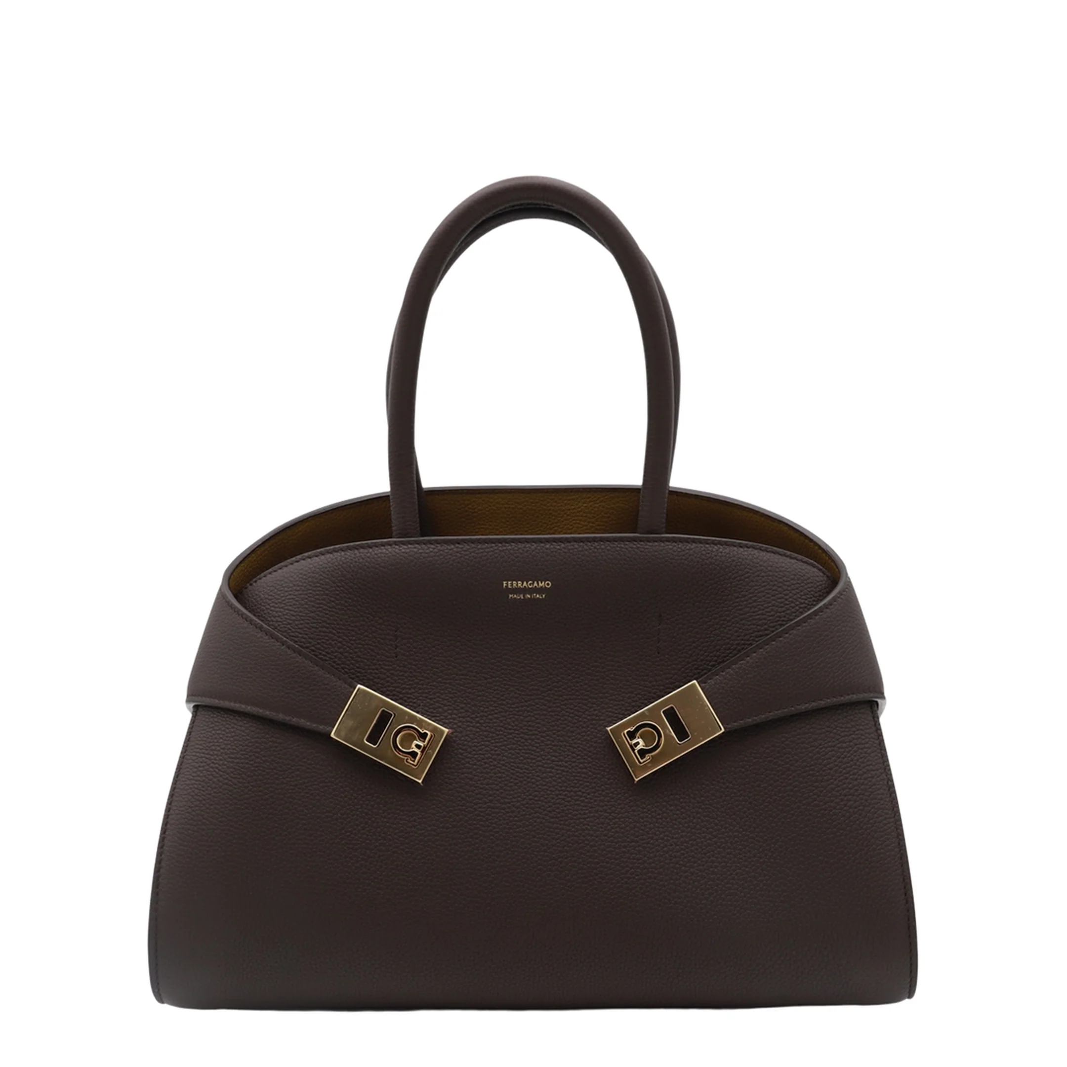 Hug Leather Handbag - Dark Brown - Image 3