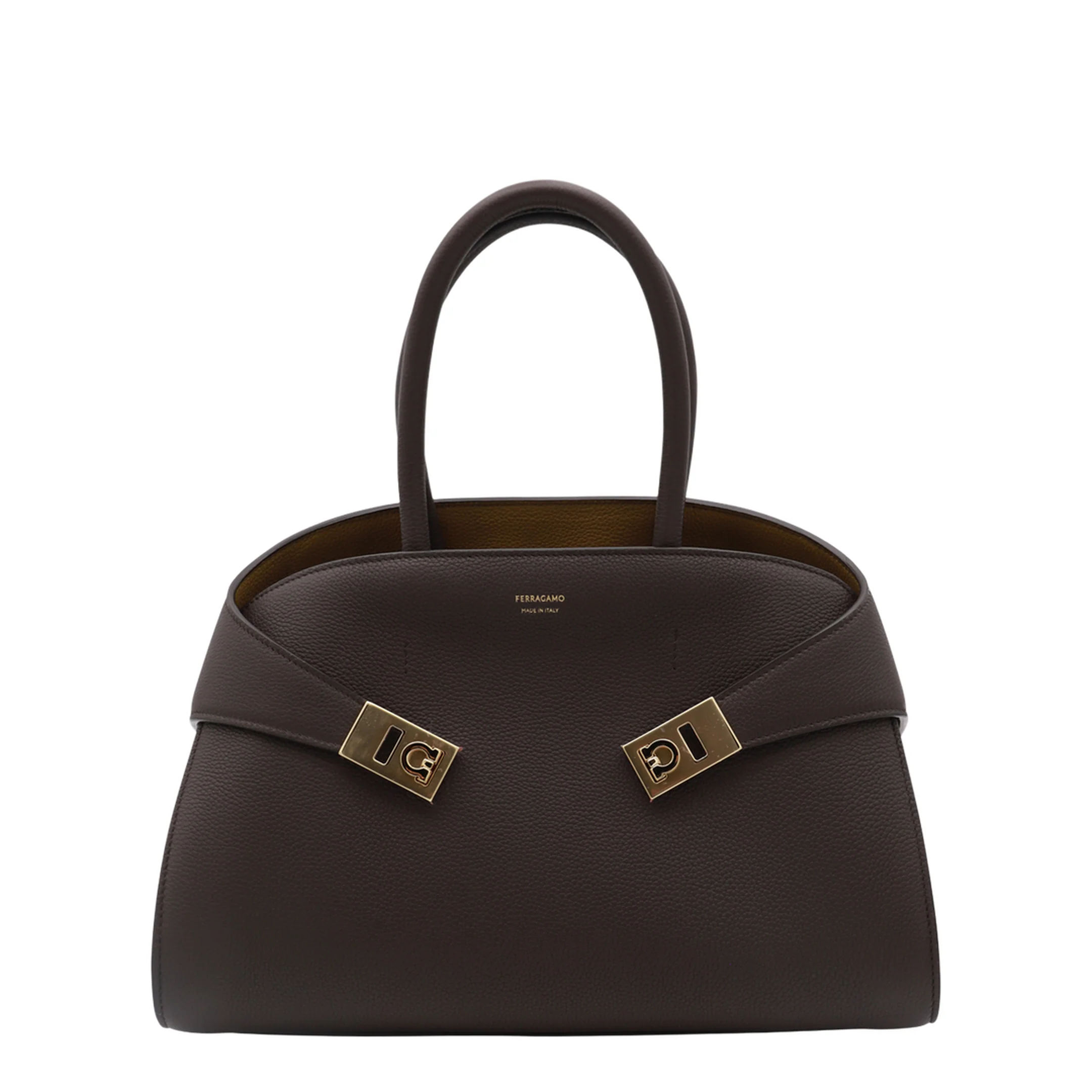 Hug Leather Handbag - Dark Brown - Image 5