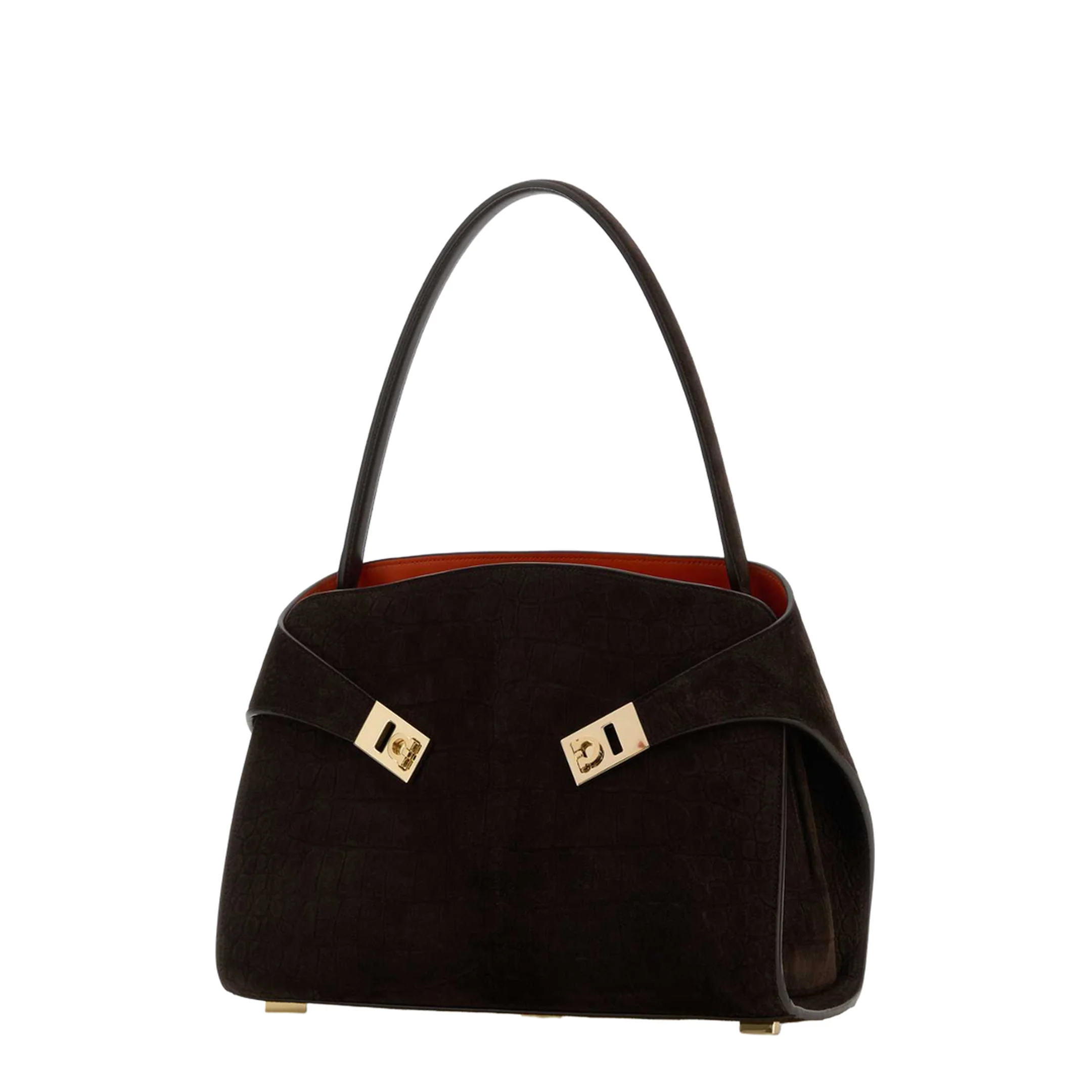 Hug Soft Medium Suede Shoulder Bag - Dark Brown - Image 2
