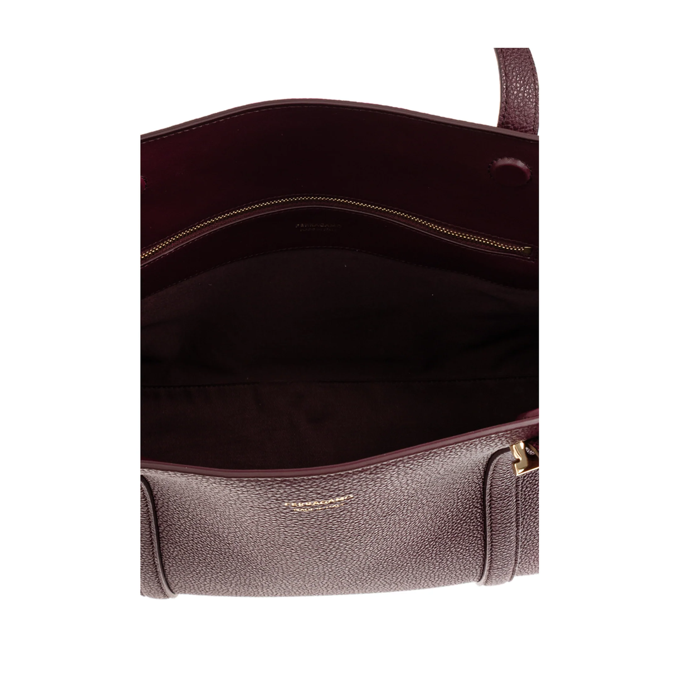 Folded Large Leather Tote Bag - Plum - Image 4