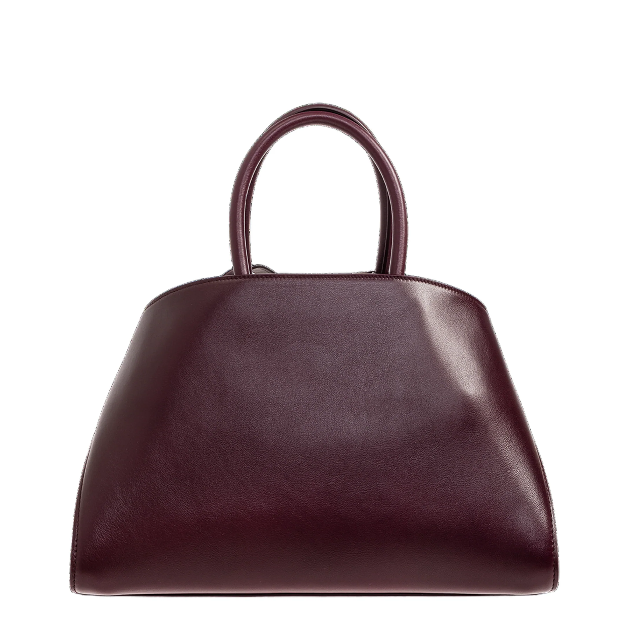 Hug Medium Leather Handbag - Plum - Image 2