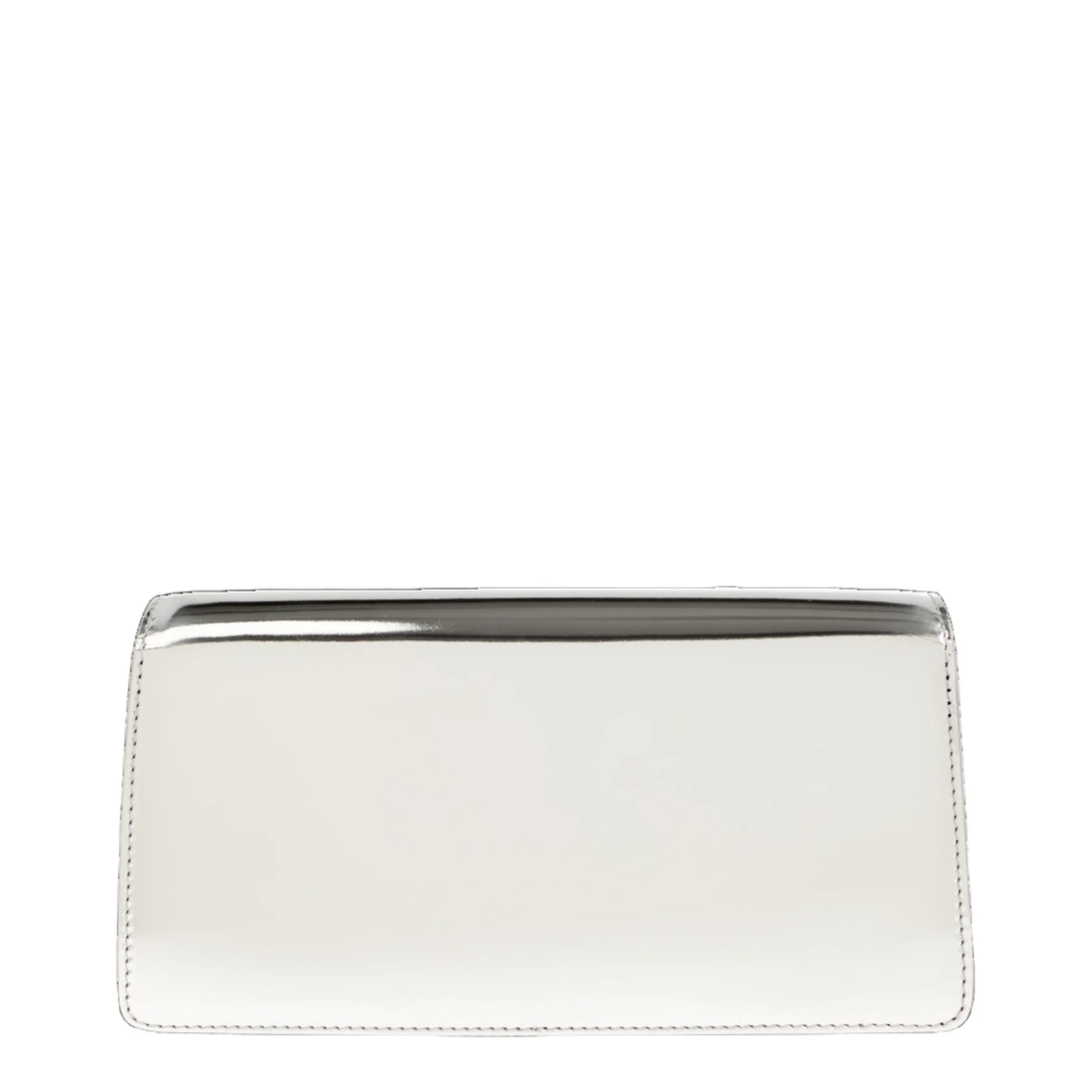 Double Gancini Mini Leather Clutch Bag - Silver - Image 2