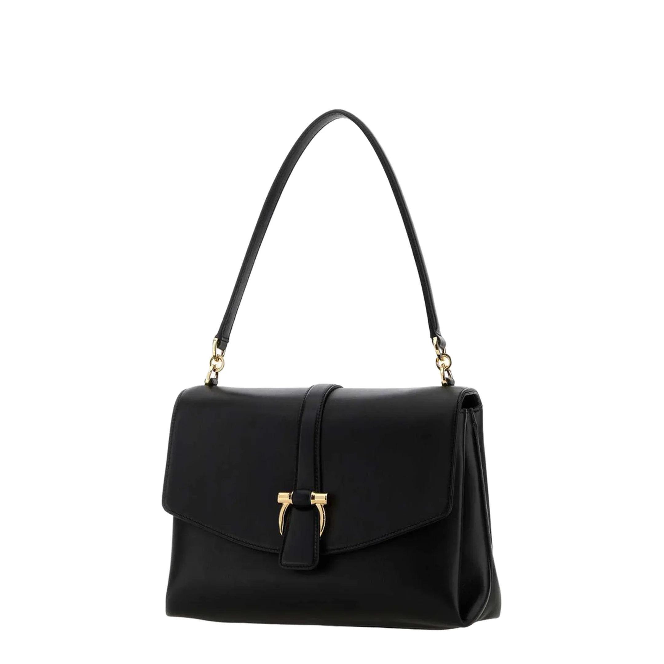 Front Flap Shoulder Bag - Black - Image 2