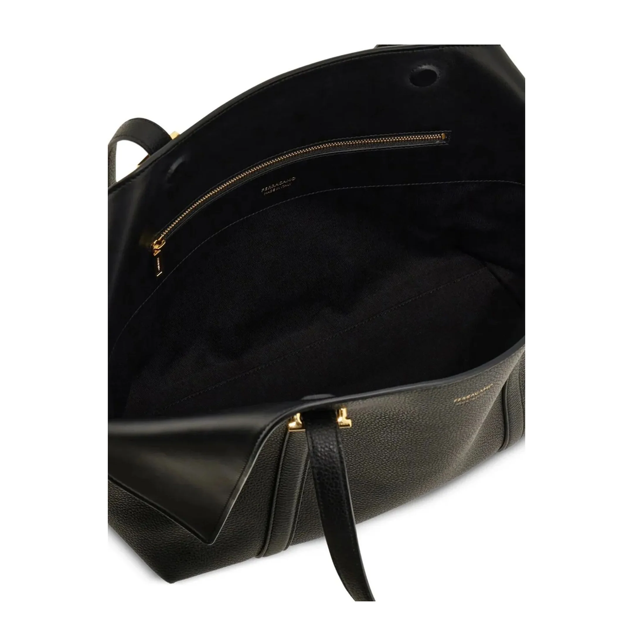 Folded Medium Calfskin Tote Bag - Black - Image 4