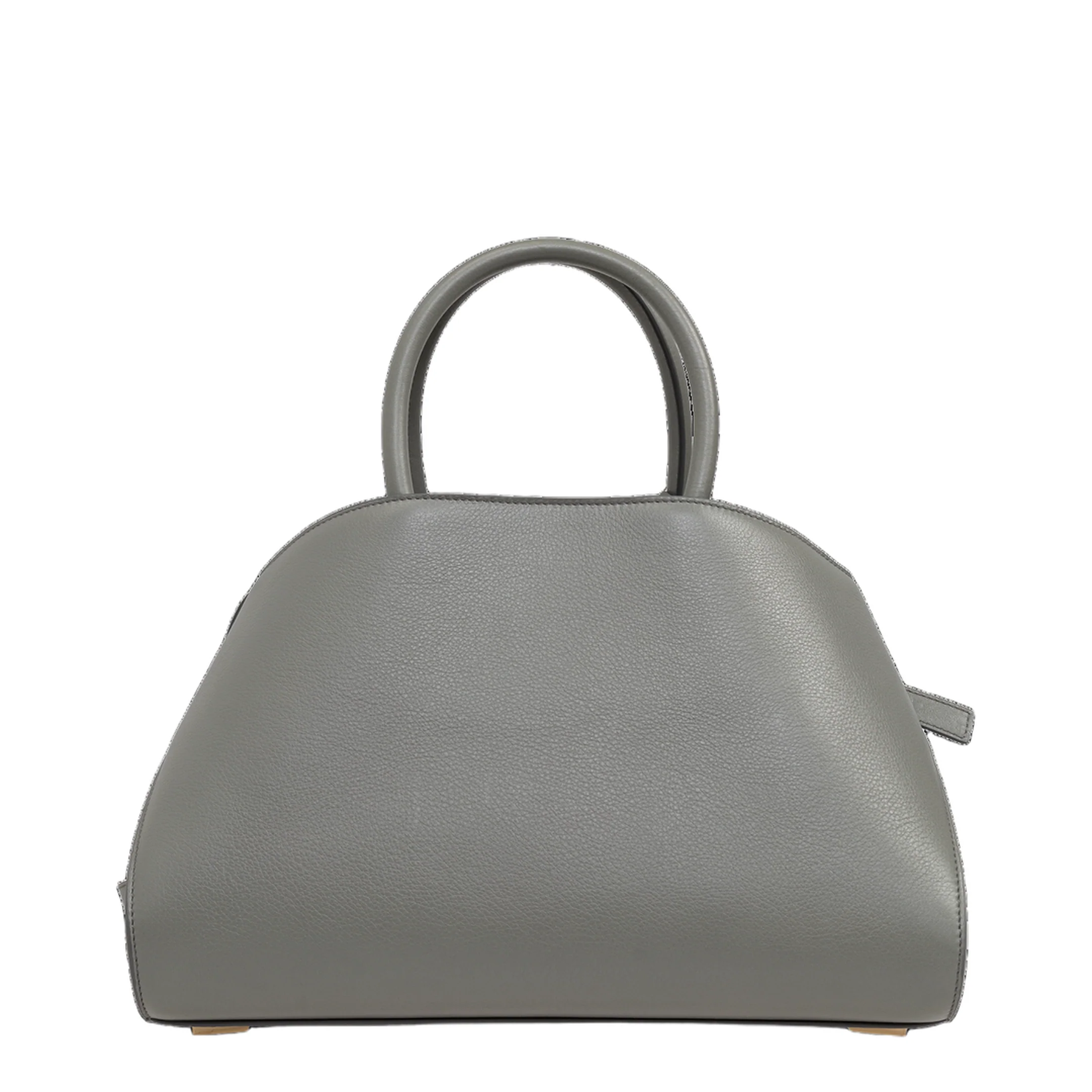 Hug Medium Leather Handbag - Ash Grey - Image 3