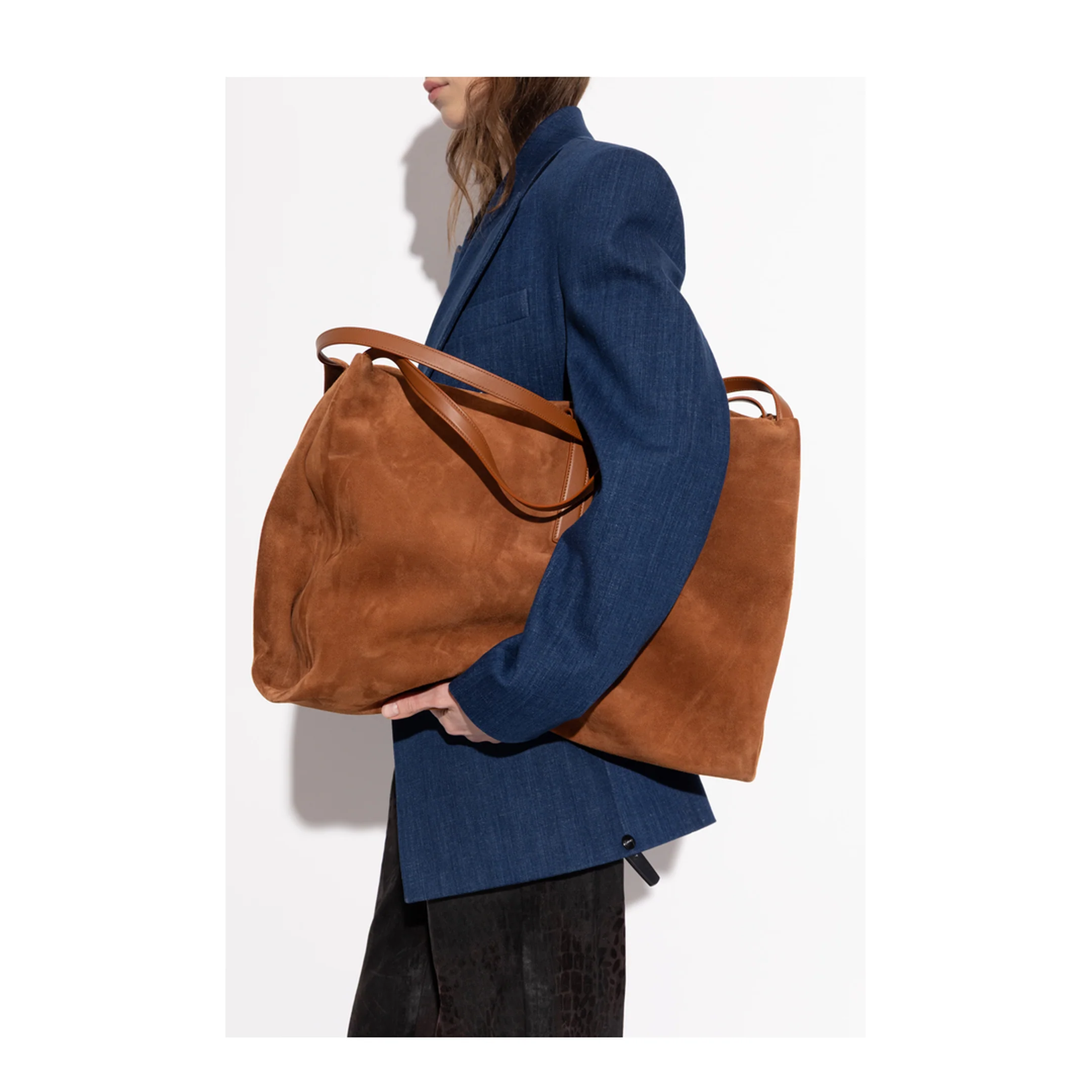 Gancini-detail Suede Shoulder Bag - Image 2