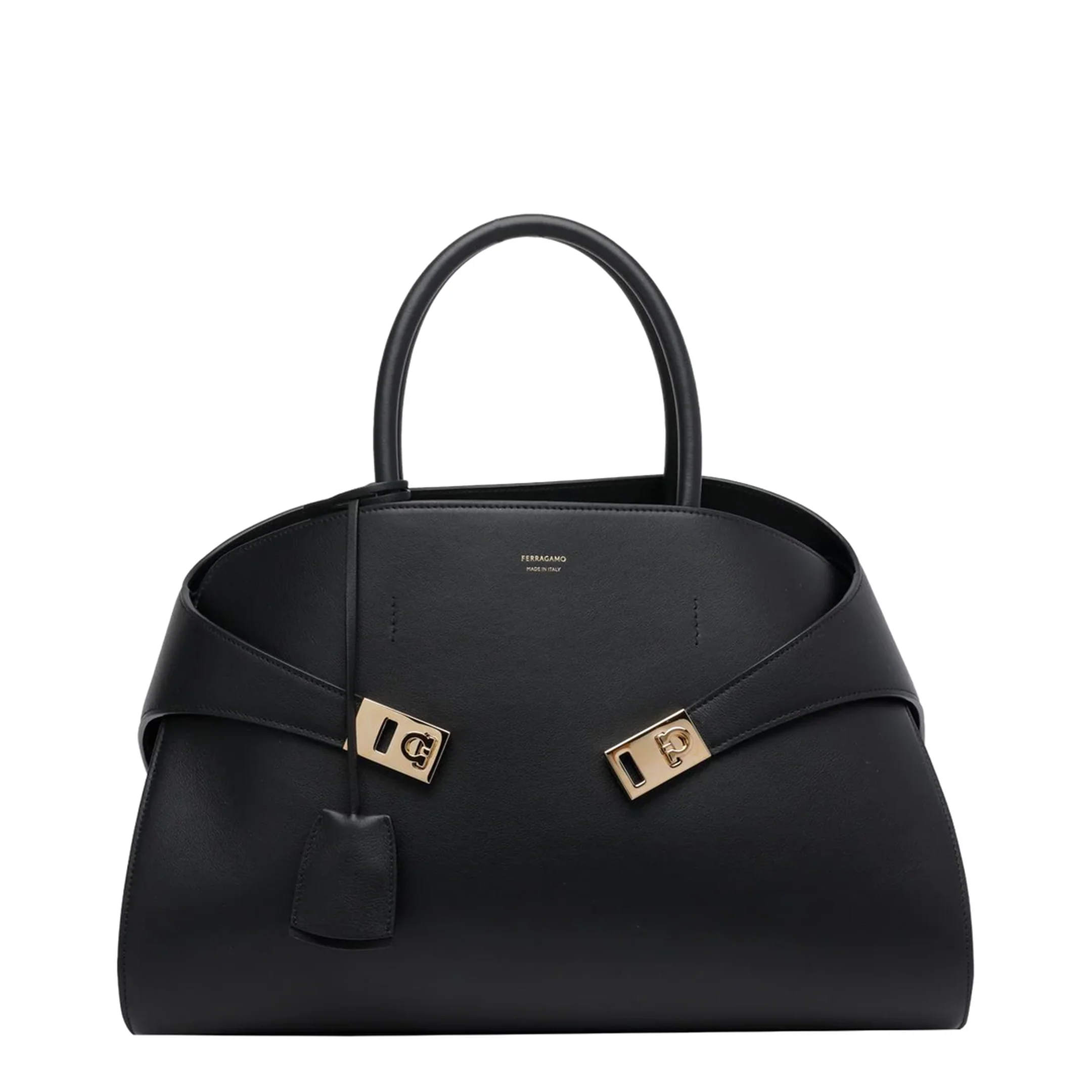 Hug Calfskin Tote Bag - Black