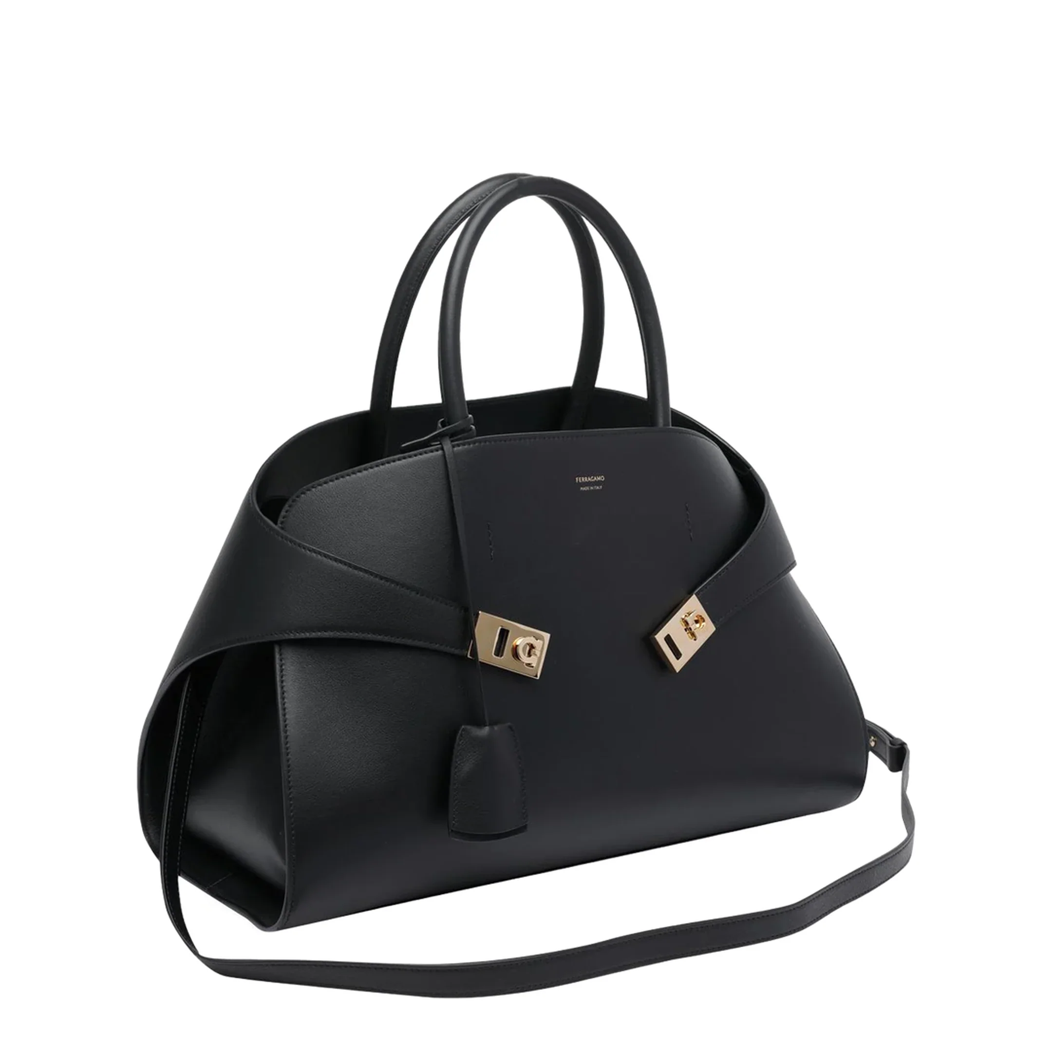 Hug Calfskin Tote Bag - Black - Image 2