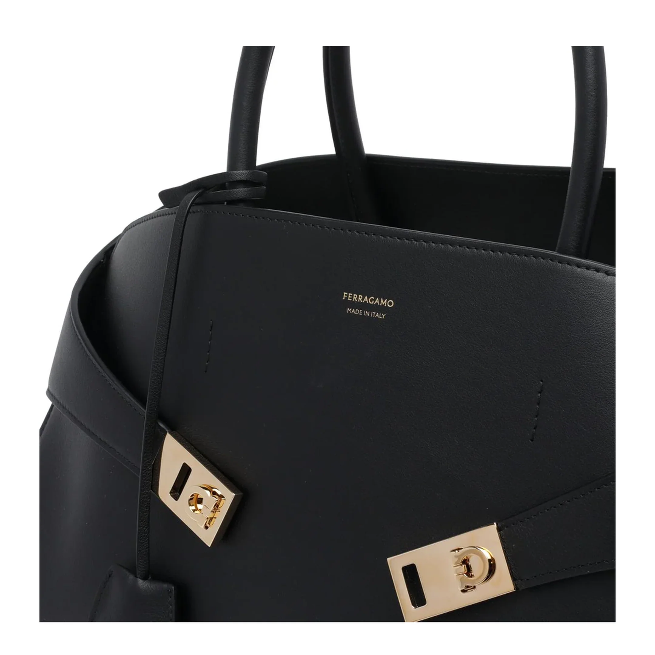 Hug Calfskin Tote Bag - Black - Image 4