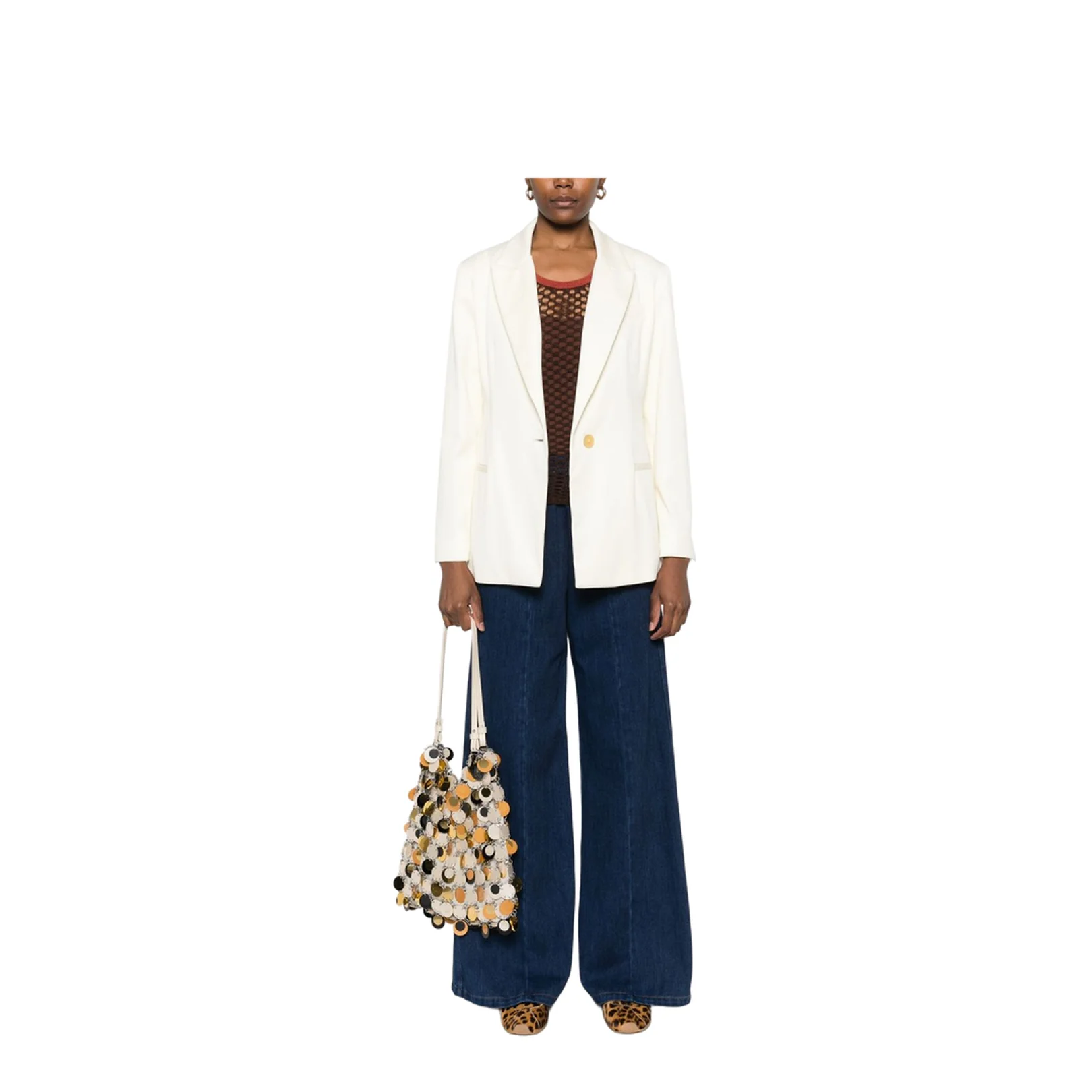 Cotton Single-Breasted Blazer Jacket - Image 2