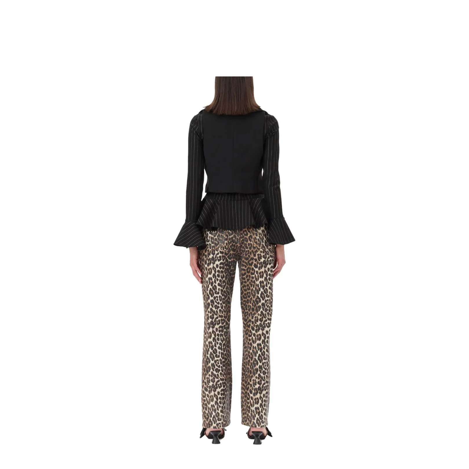Black Recycled Polyester Crepe Texture Sweater - Image 4