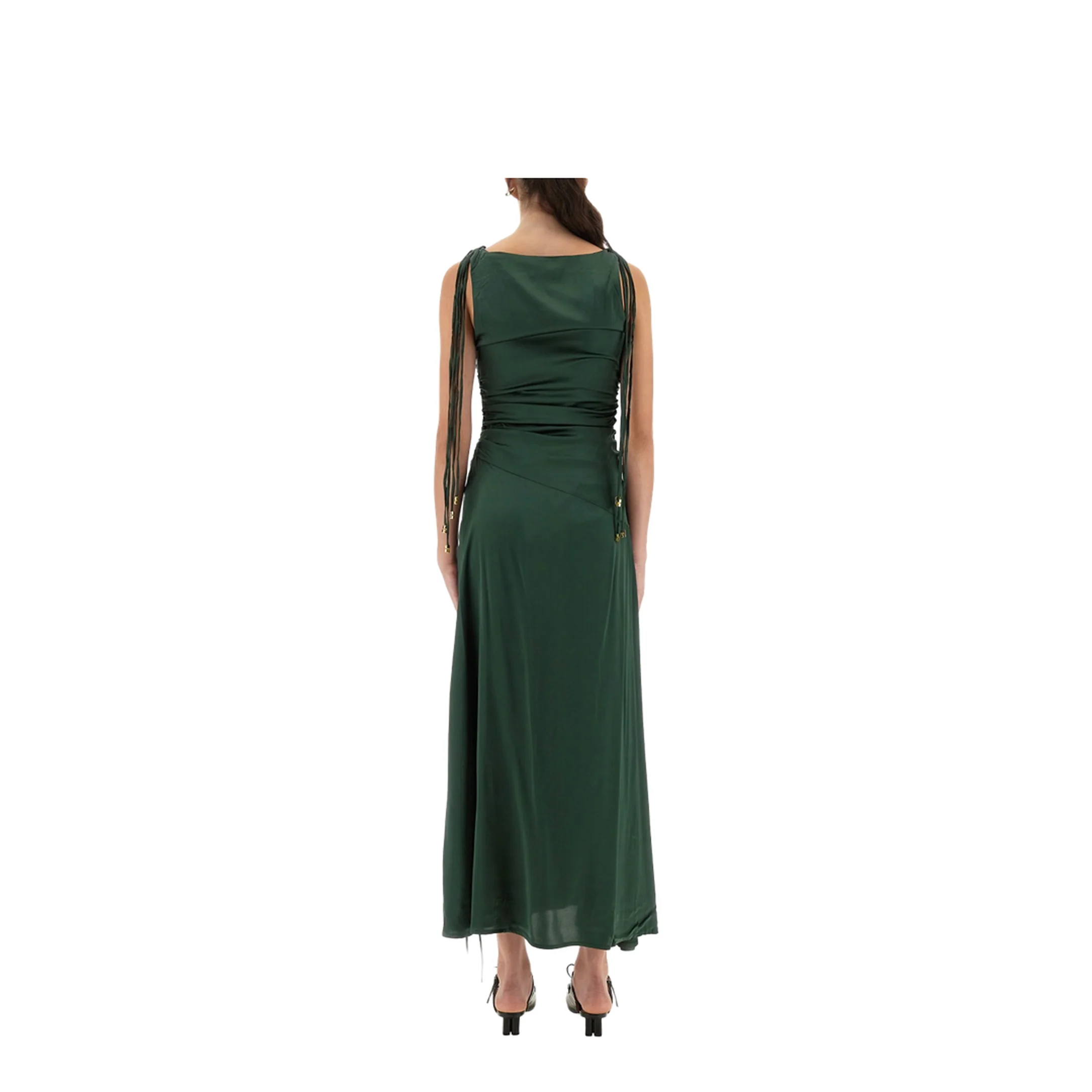 Gathered Satin Dress - Image 3
