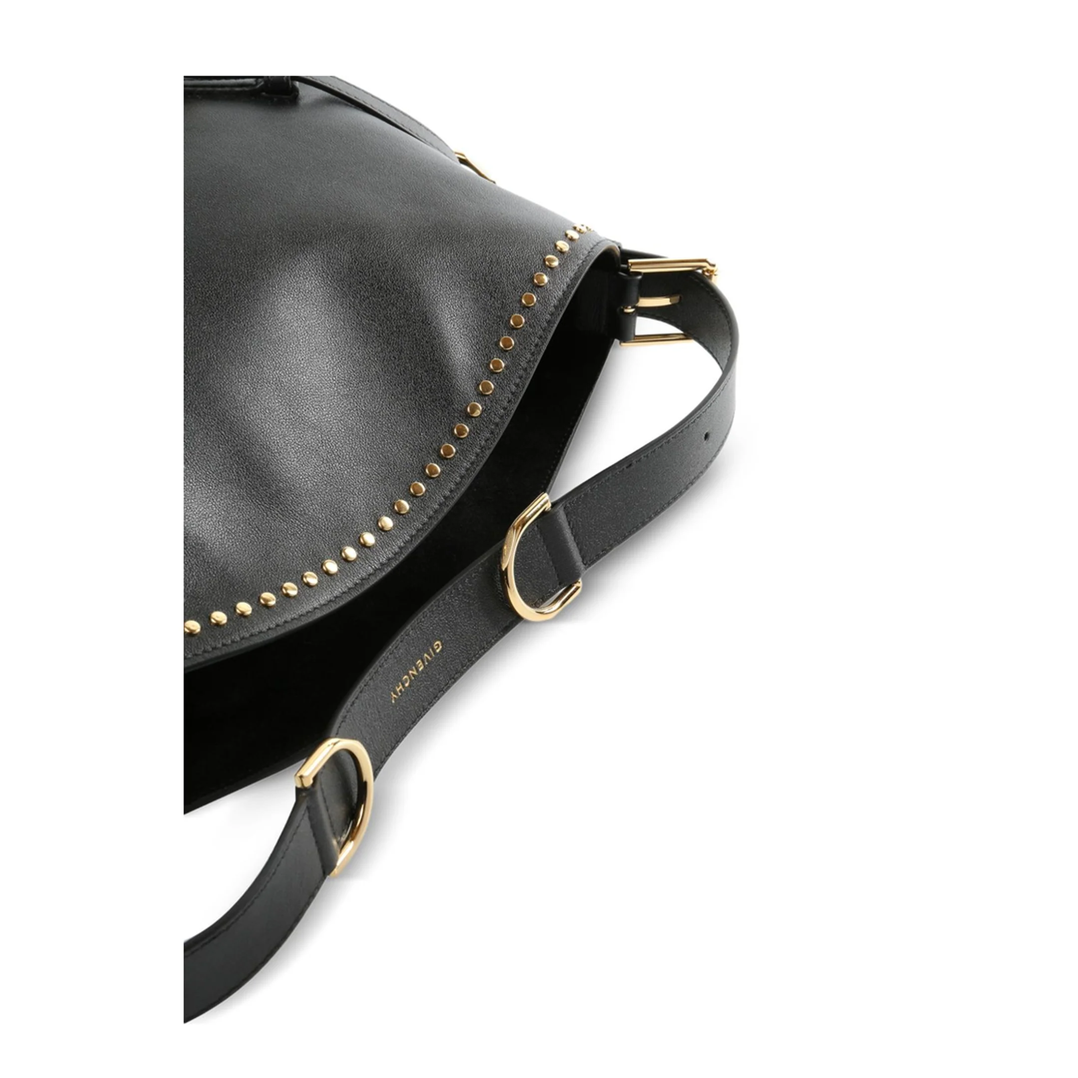 Voyou Studded Buckle Medium Shoulder Bag - Black - Image 3