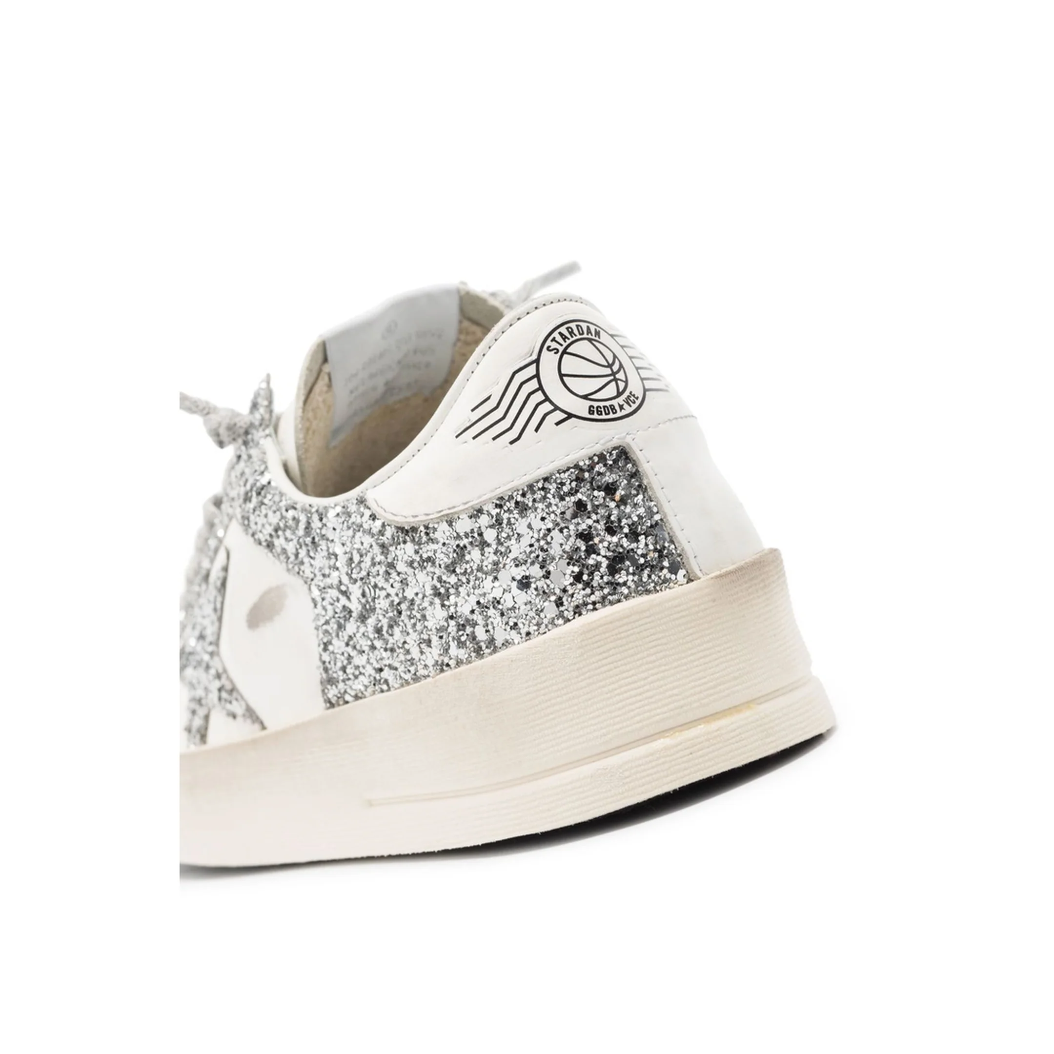 Stardan Sneakers in White and Silver Glitter - Image 5