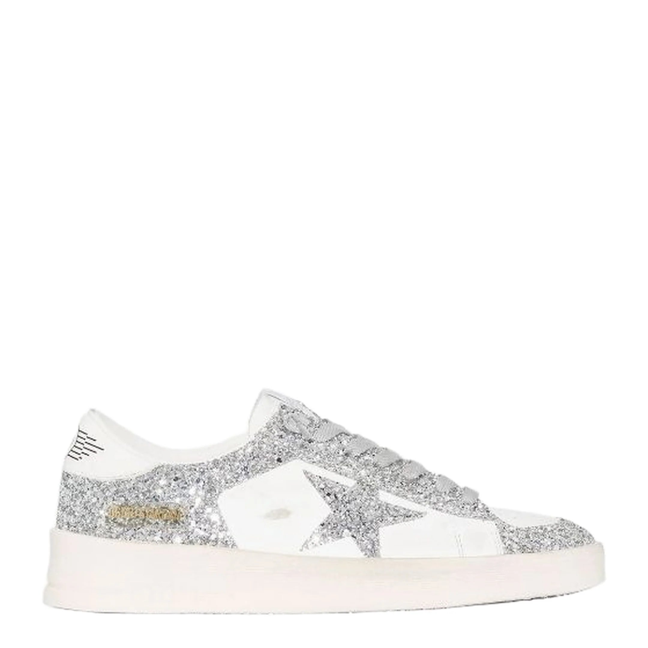 Stardan Sneakers in White and Silver Glitter - Image 7