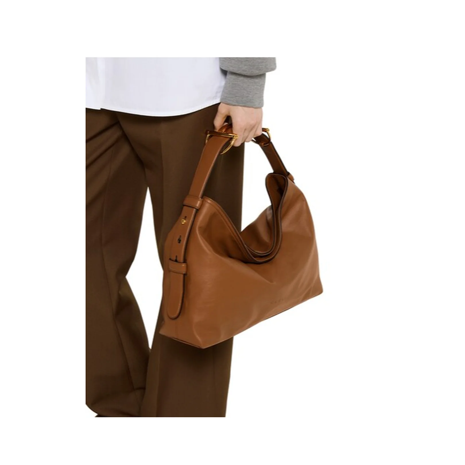 Beatrix Medium Leather Shoulder Bag - Brown - Image 5