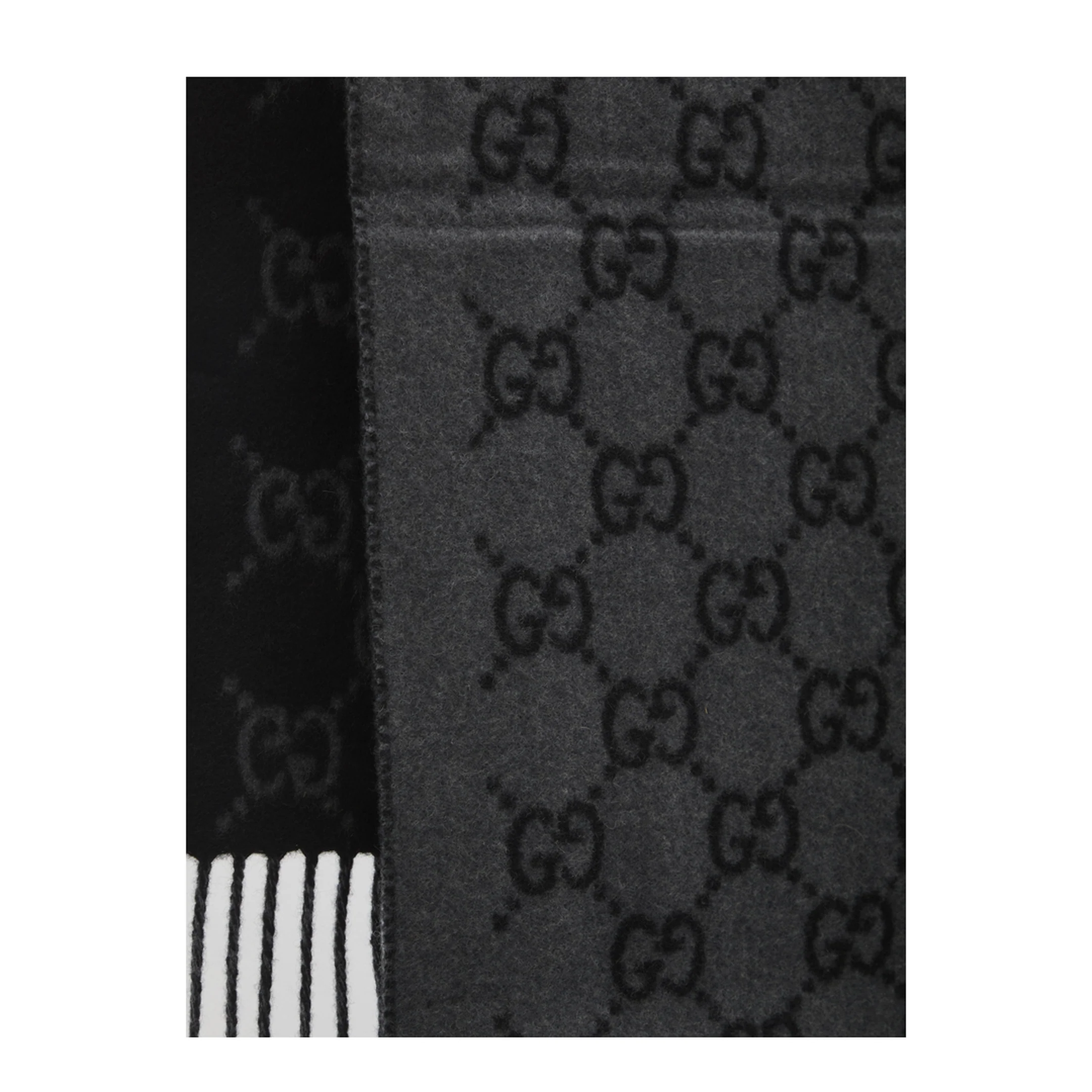 Cashmere Scarf in Dark Grey and Black - Image 2