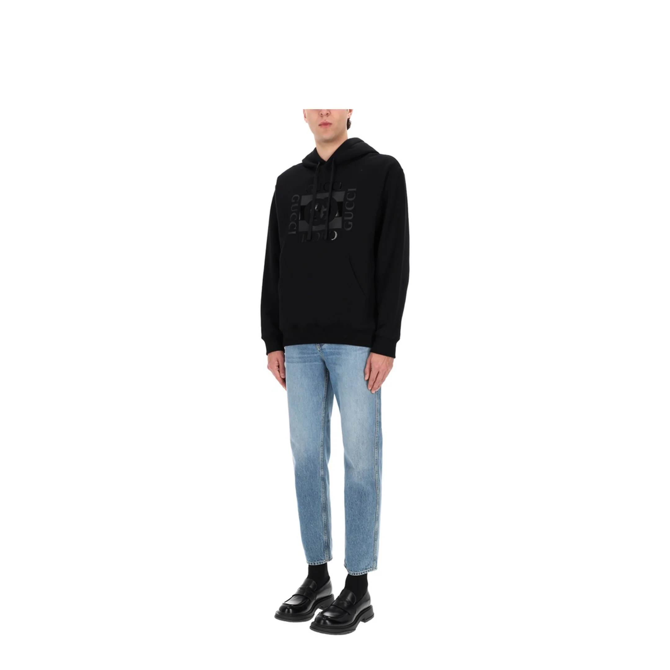 Cotton Jersey Sweatshirt with Print in Black - Image 2