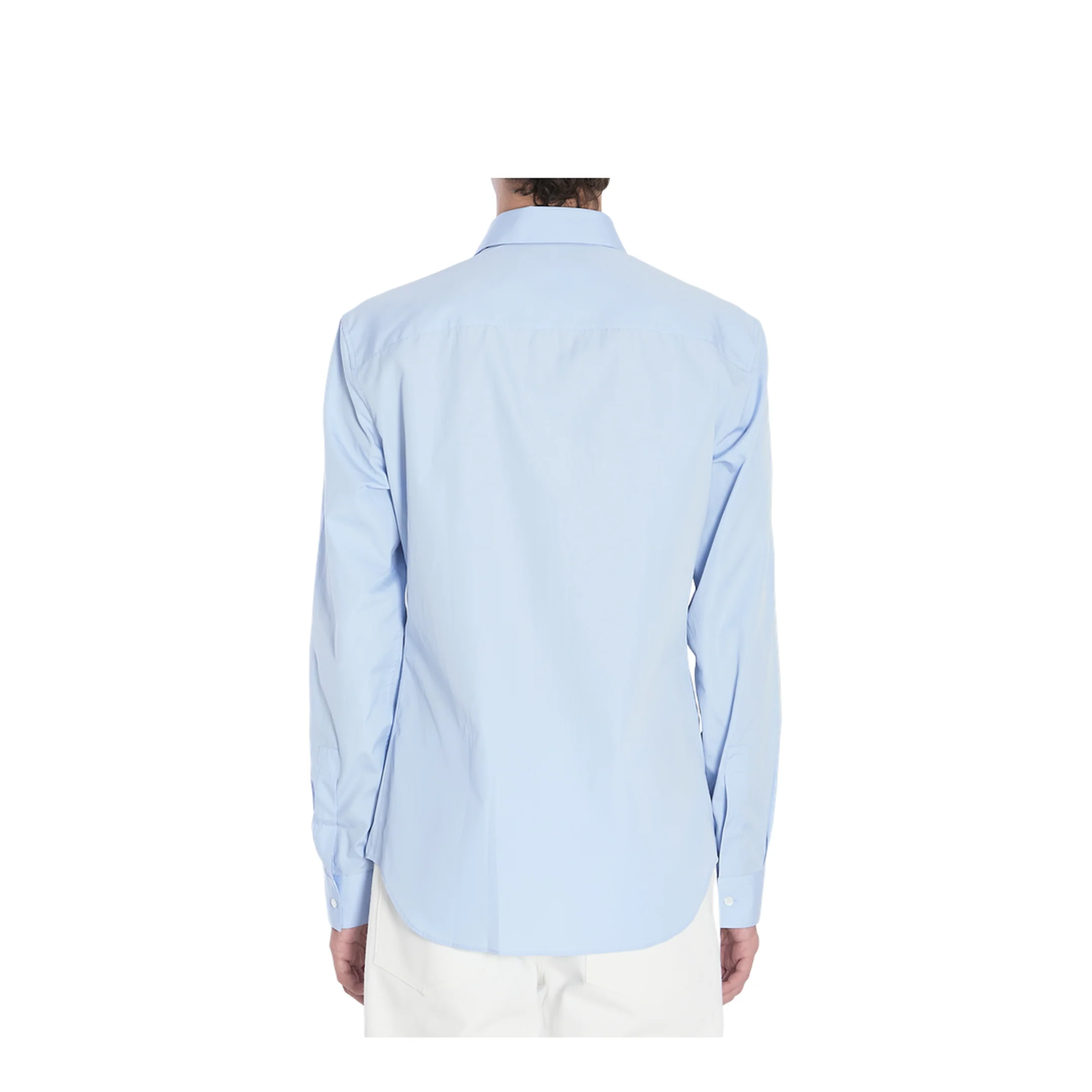 Cotton Poplin Shirt with Embroidery in Light Blue - Image 4