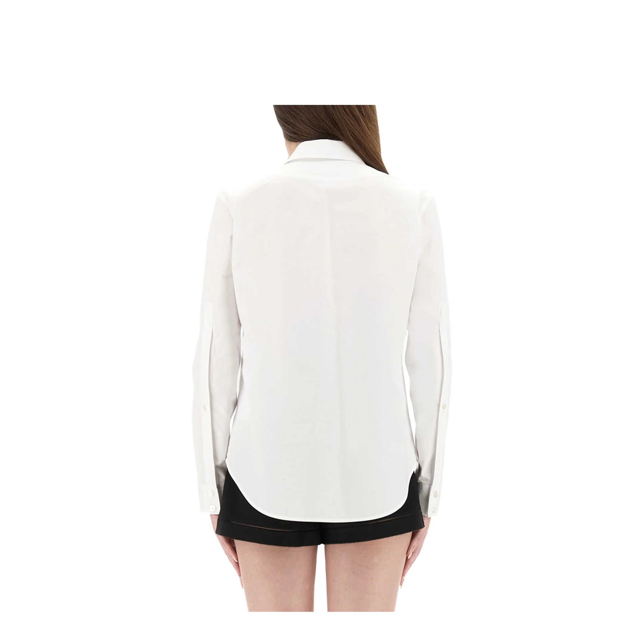 Cotton Poplin Shirt with Horsebit in White - Image 3
