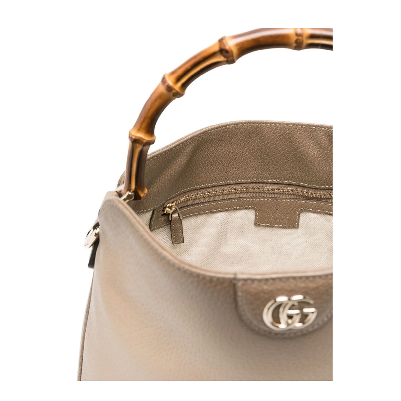 Diana Medium Leather Shoulder Bags - Beige - Image 2