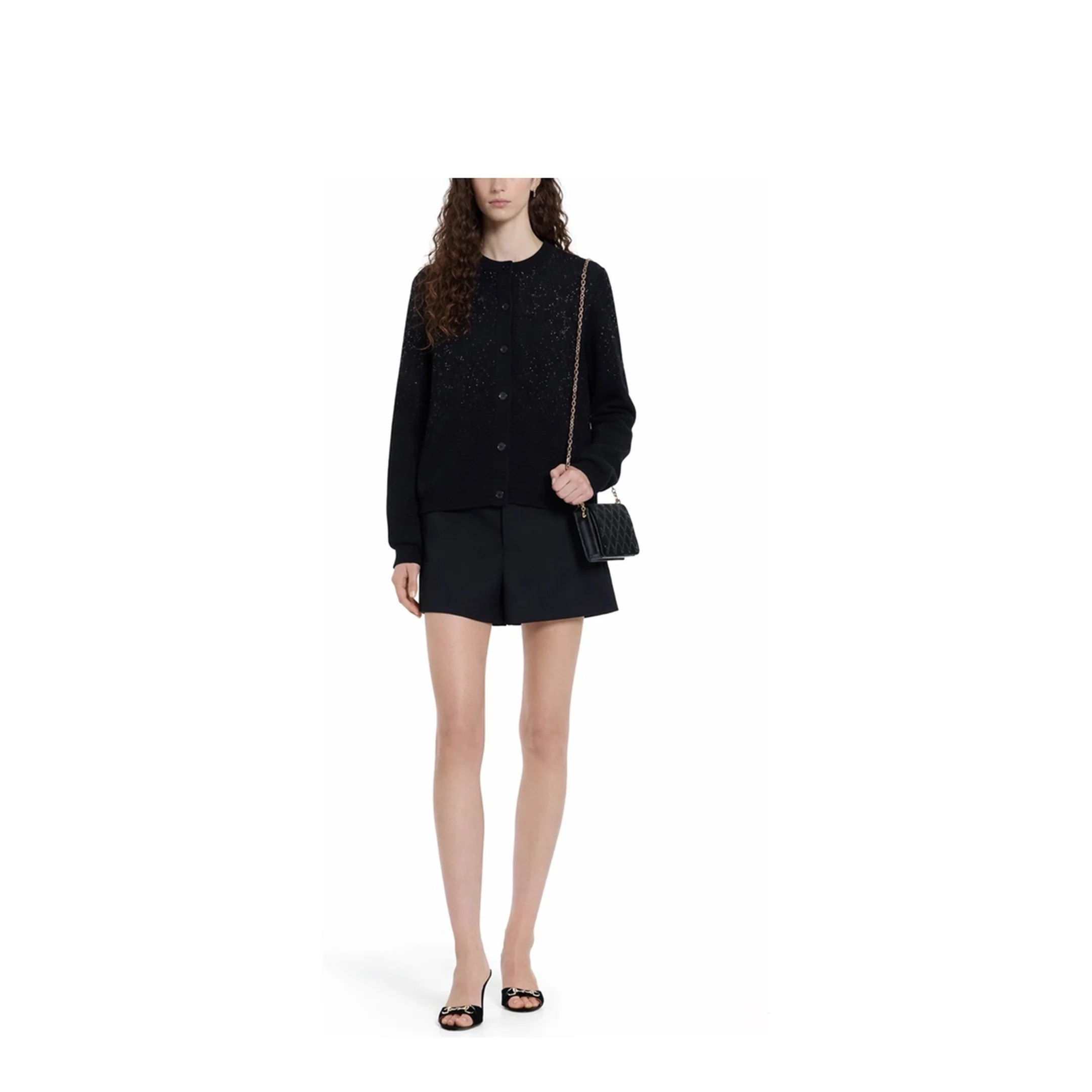 Fine Wool Cardigan with Crystals - Image 2