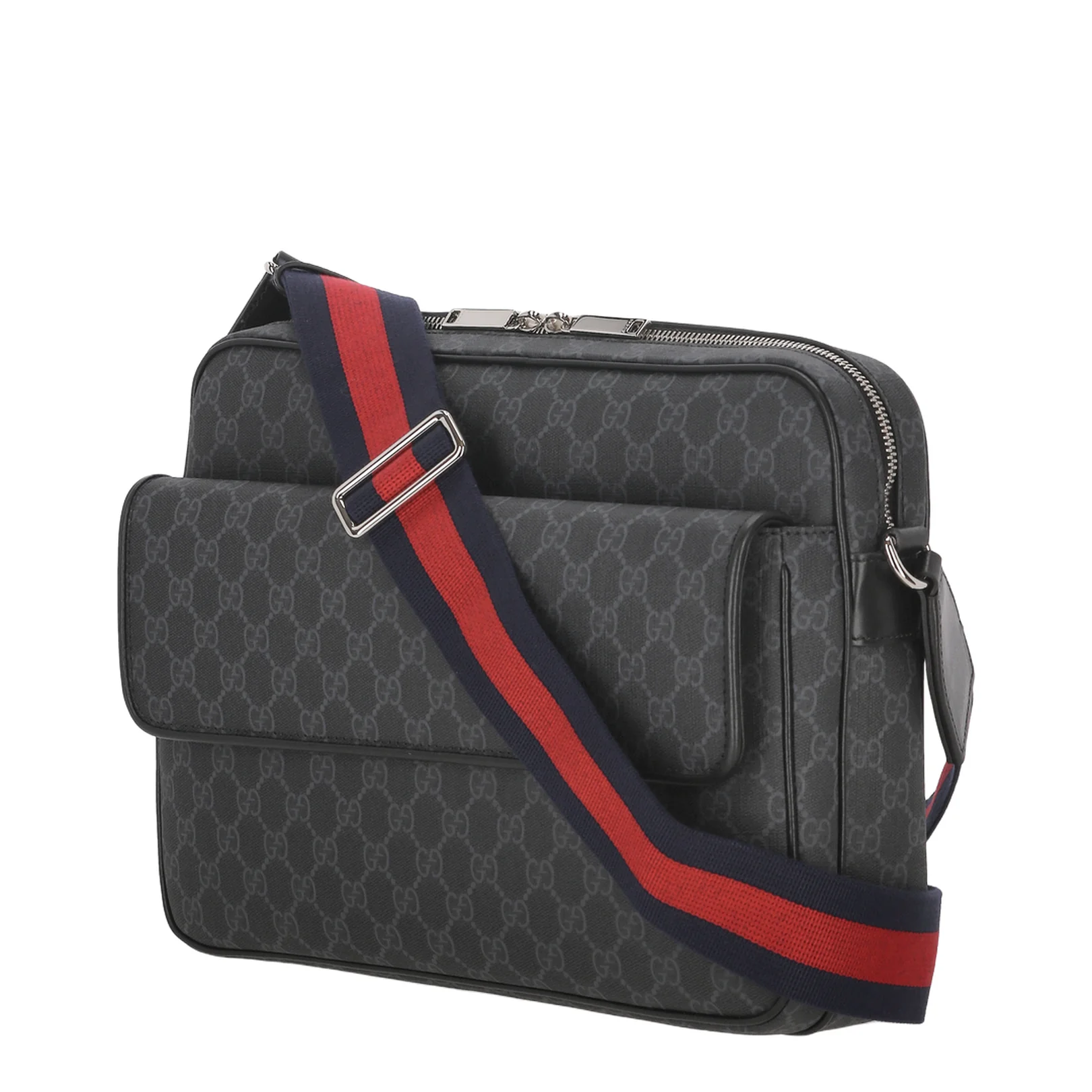 Ophidia Small Canvas Crossbody Bag - Gray - Image 3