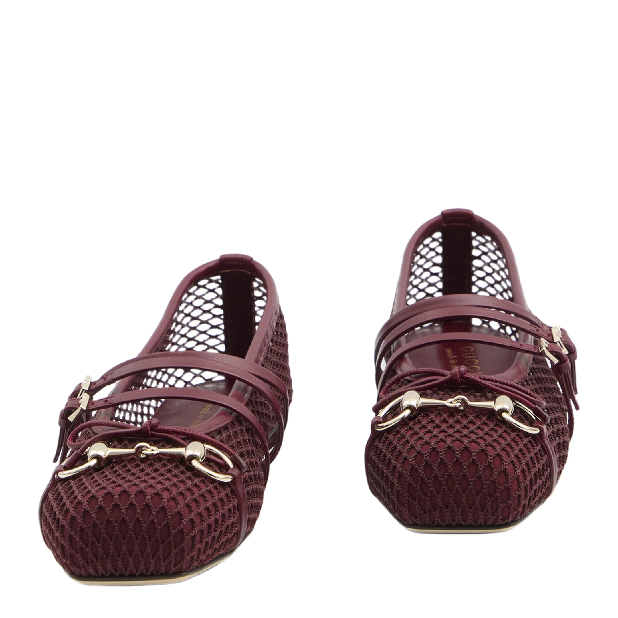 Horsebit Ballet Flat in Rosso Ancora Mesh - Image 5