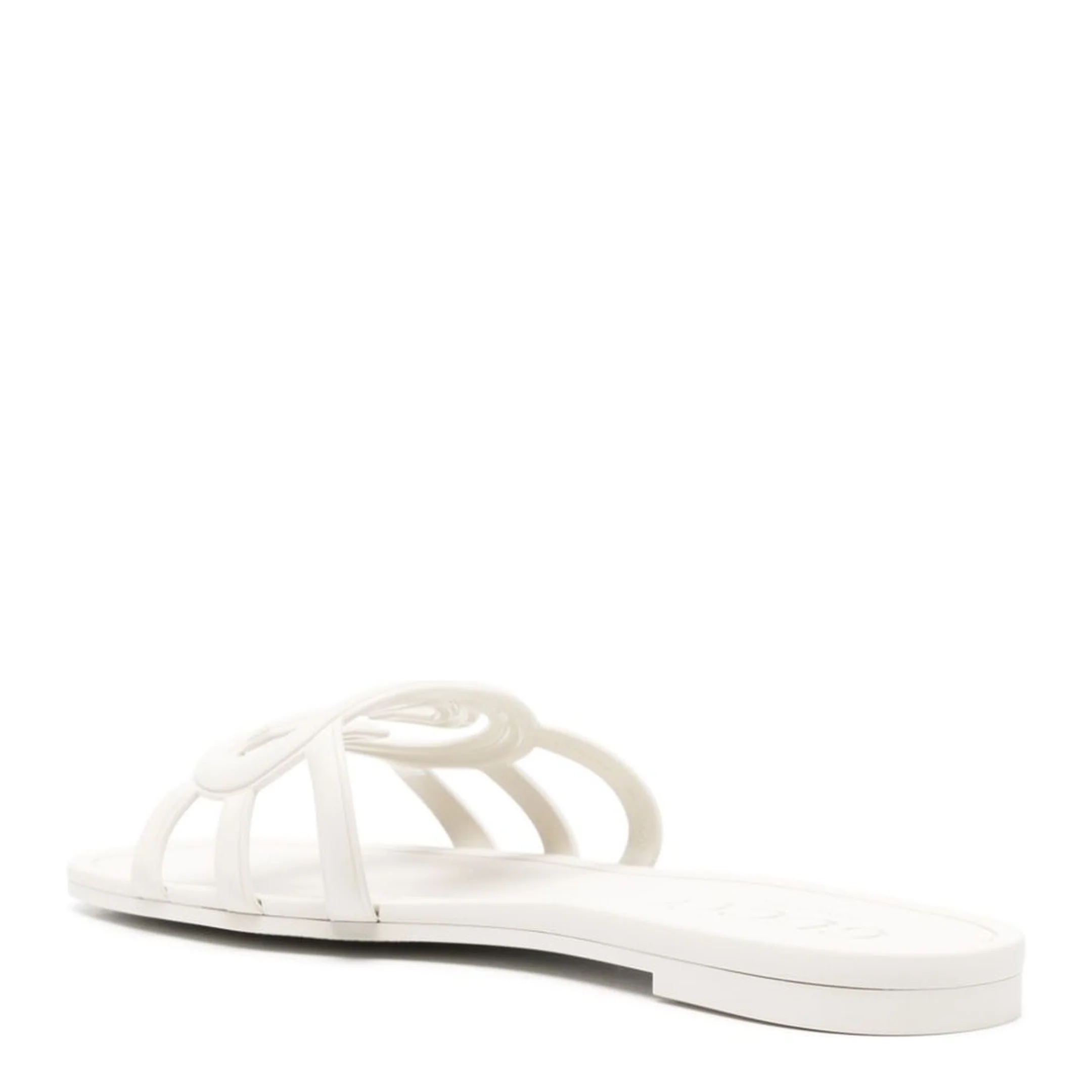 Interlocking G Slide Sandal in White Rubber - Image 4