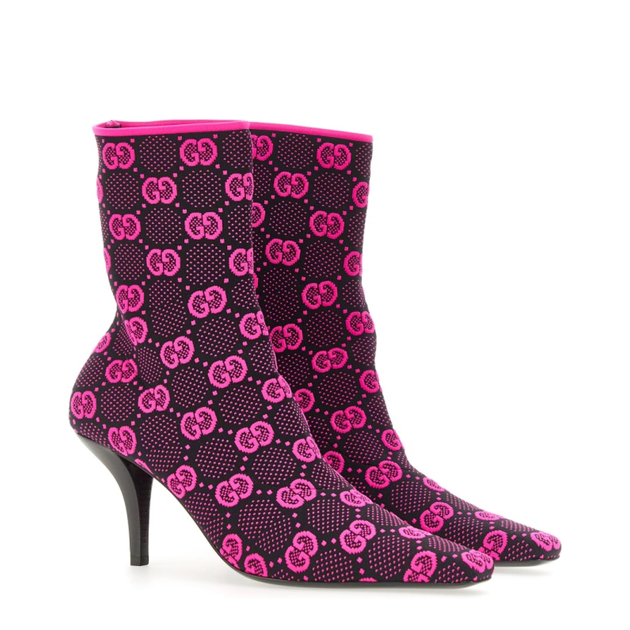 Knit Ankle Boots Black - Image 3