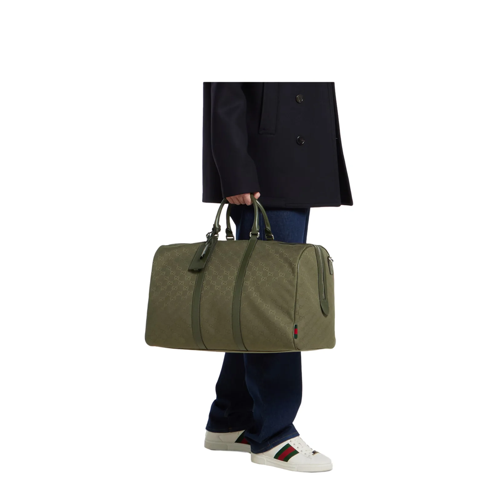 GG Canvas Large Duffle Bag Forest Green - Image 4